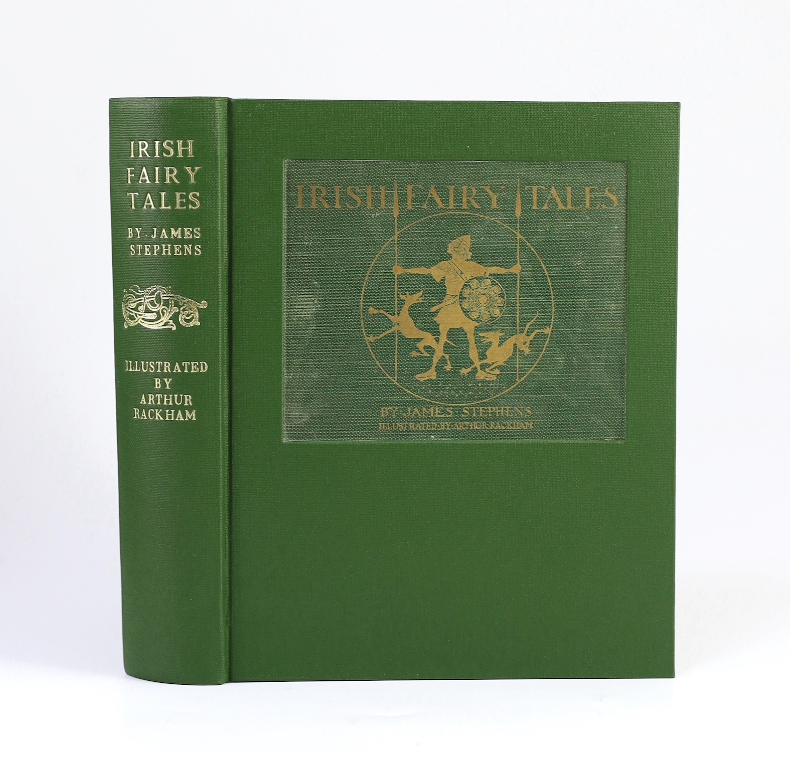 Stephens, James - Irish Fairy Tales, 1st edition, illustrated with 16 colour plates by Arthur Rackham, 8vo, original cloth, Macmillan, London, 1920, in slip case.                                                          