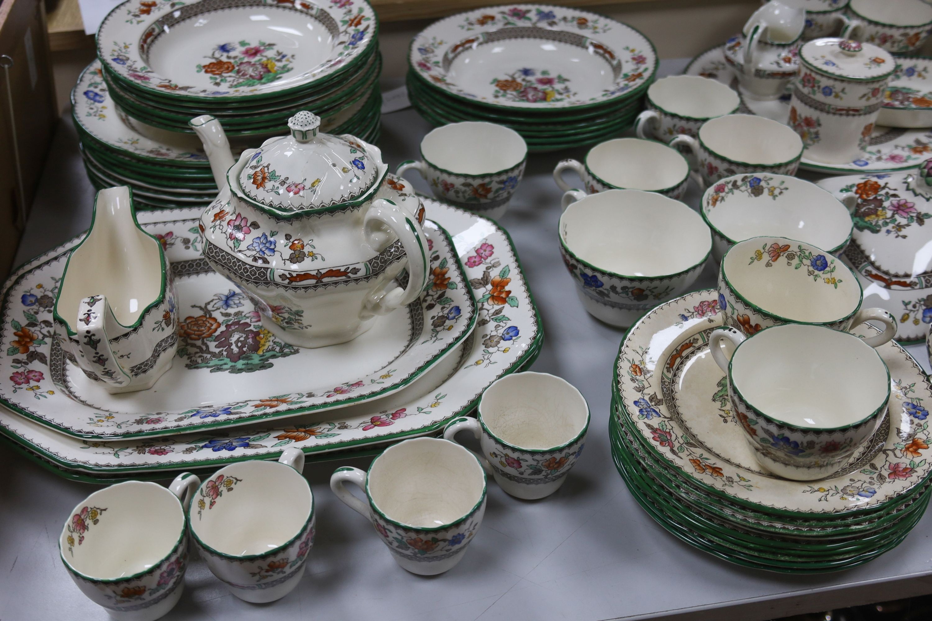 A Spode Chinese rose part dinner and tea service                                                                                                                                                                            