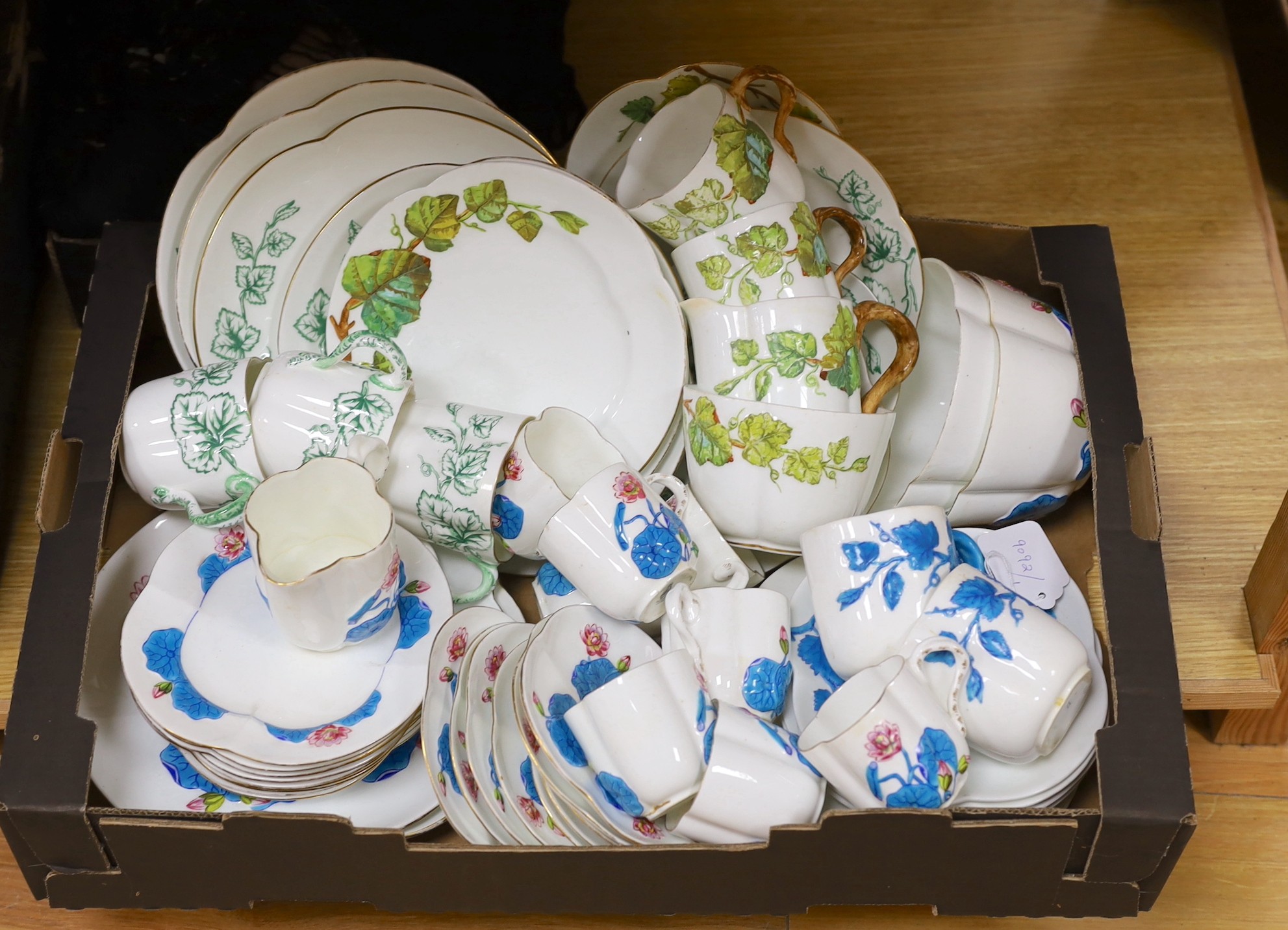 A collection of mixed Coalport part tea sets from 19th and early 20th century                                                                                                                                               