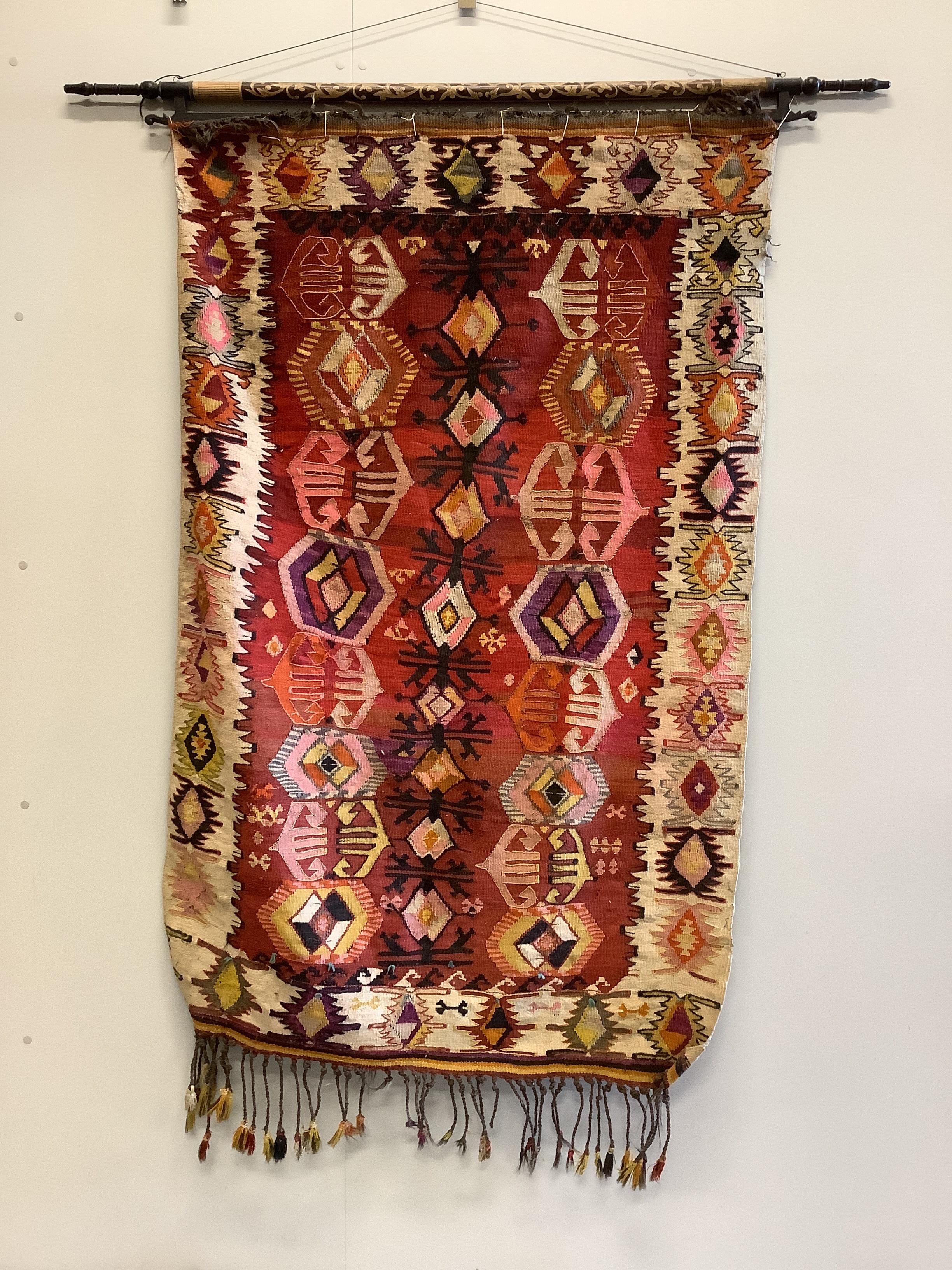Two Kilim flatweave carpets, larger 160 x 100cm                                                                                                                                                                             