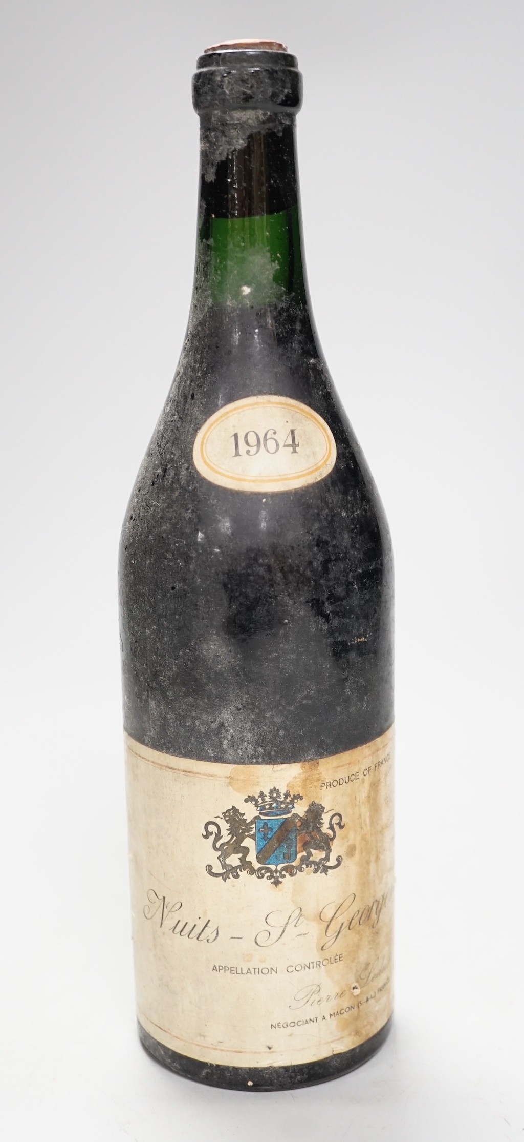 A bottle of 1964 Nuits St Georges Pierre Leduc                                                                                                                                                                              