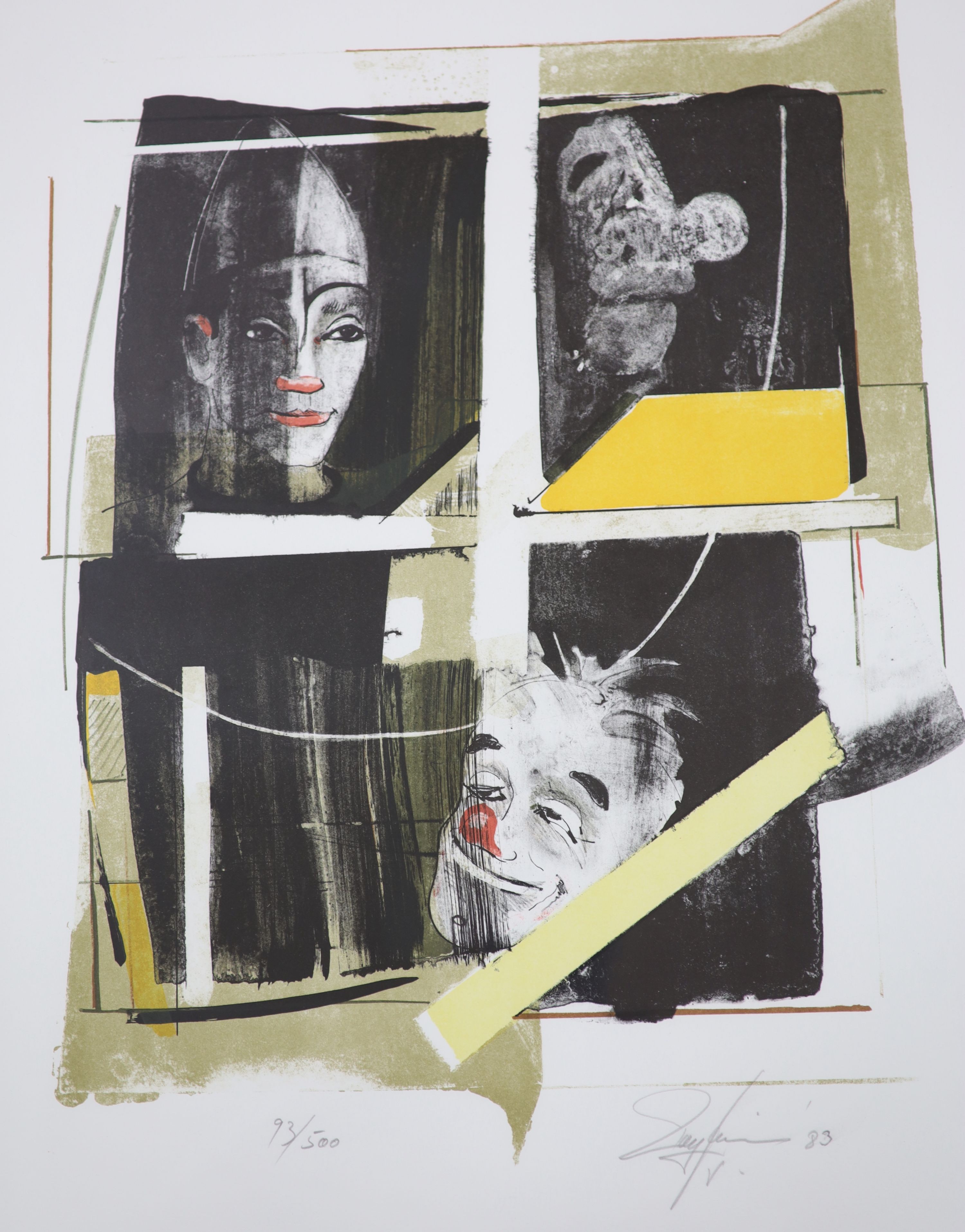 German School, limited edition print, 'The Clown', signed and dated '83, 93/500, 53 x 43cm                                                                                                                                  