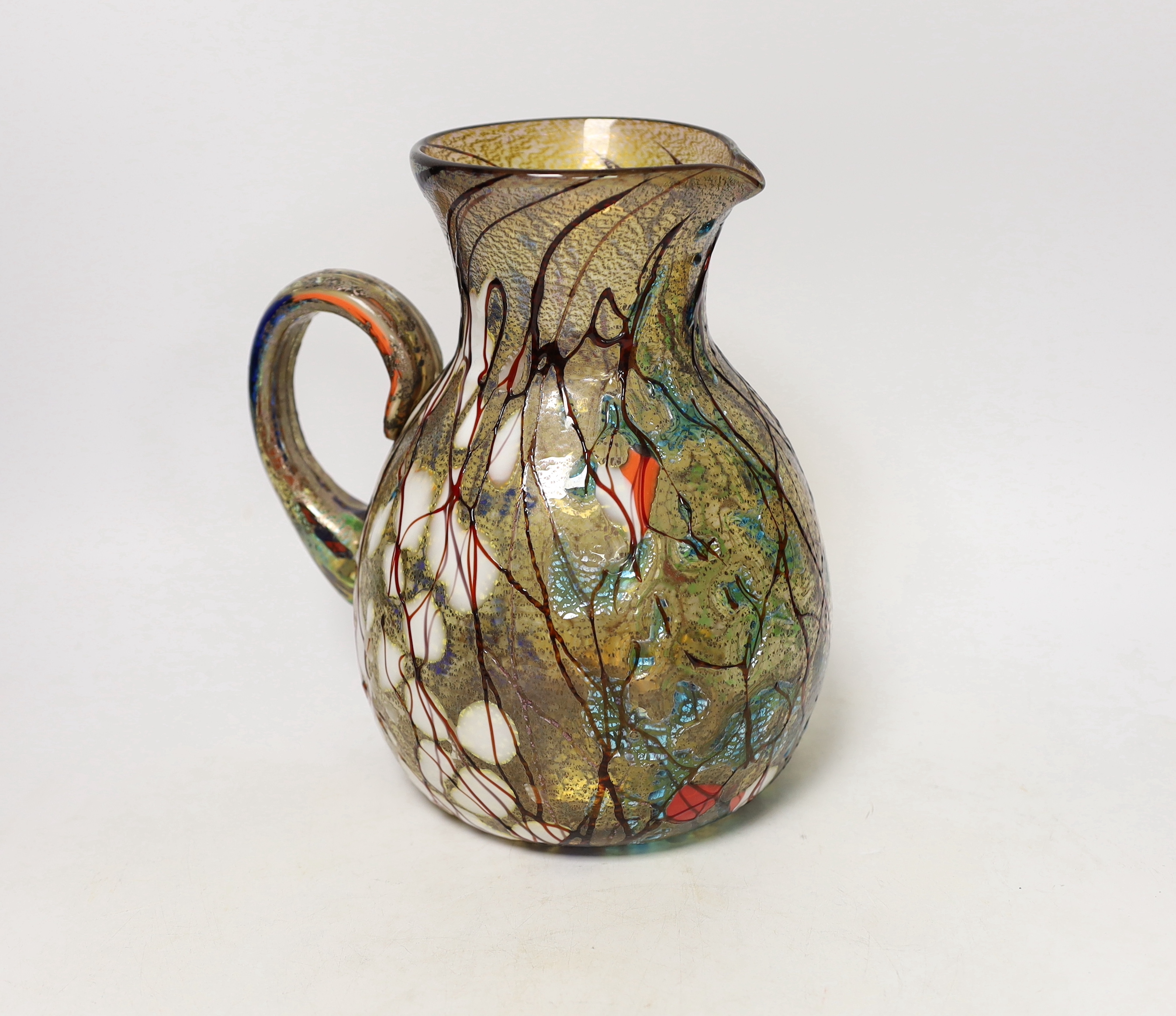 A Murano glass jug, 21.5cm high                                                                                                                                                                                             