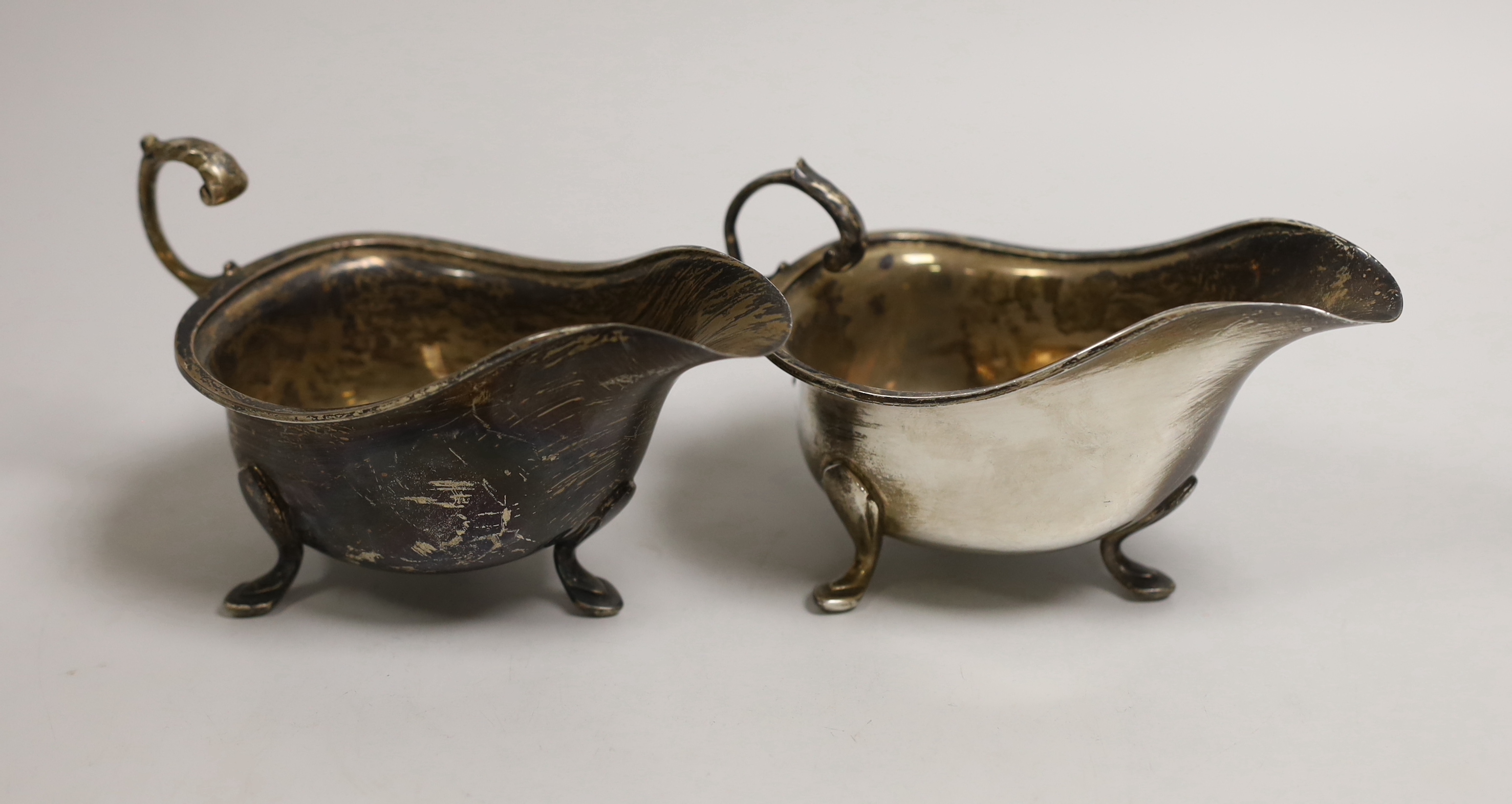 A pair of George VI silver sauce boats                                                                                                                                                                                      