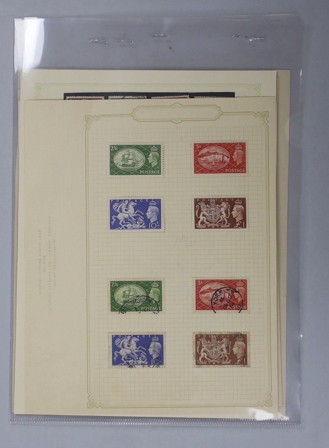 A collection of mixed George V and VI high value stamps                                                                                                                                                                     