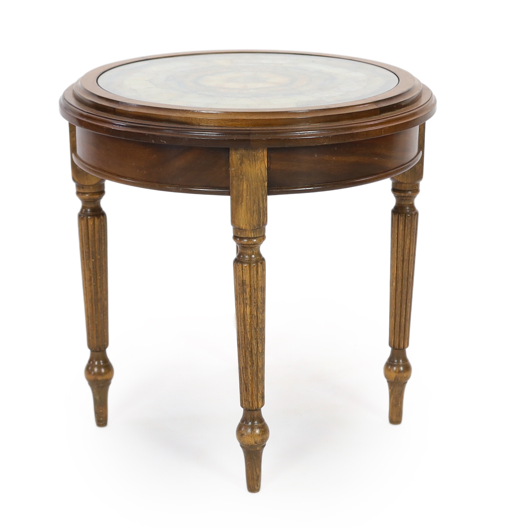 A circular Blue John top table, second half 20th century                                                                                                                                                                    