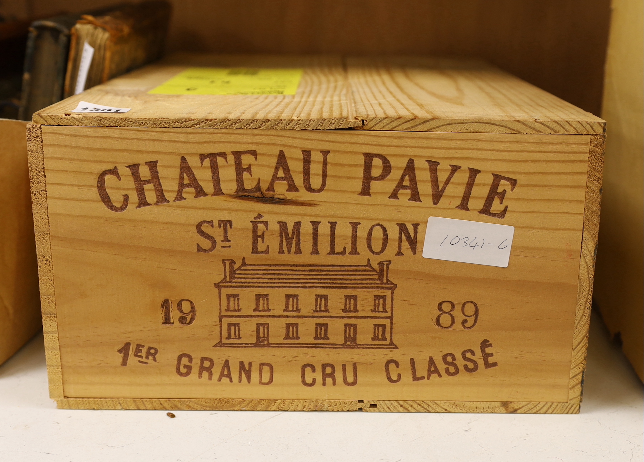 Twelve bottles of Chateau Pavie, 1989, in OWC, purchased from The Wine Society.                                                                                                                                             