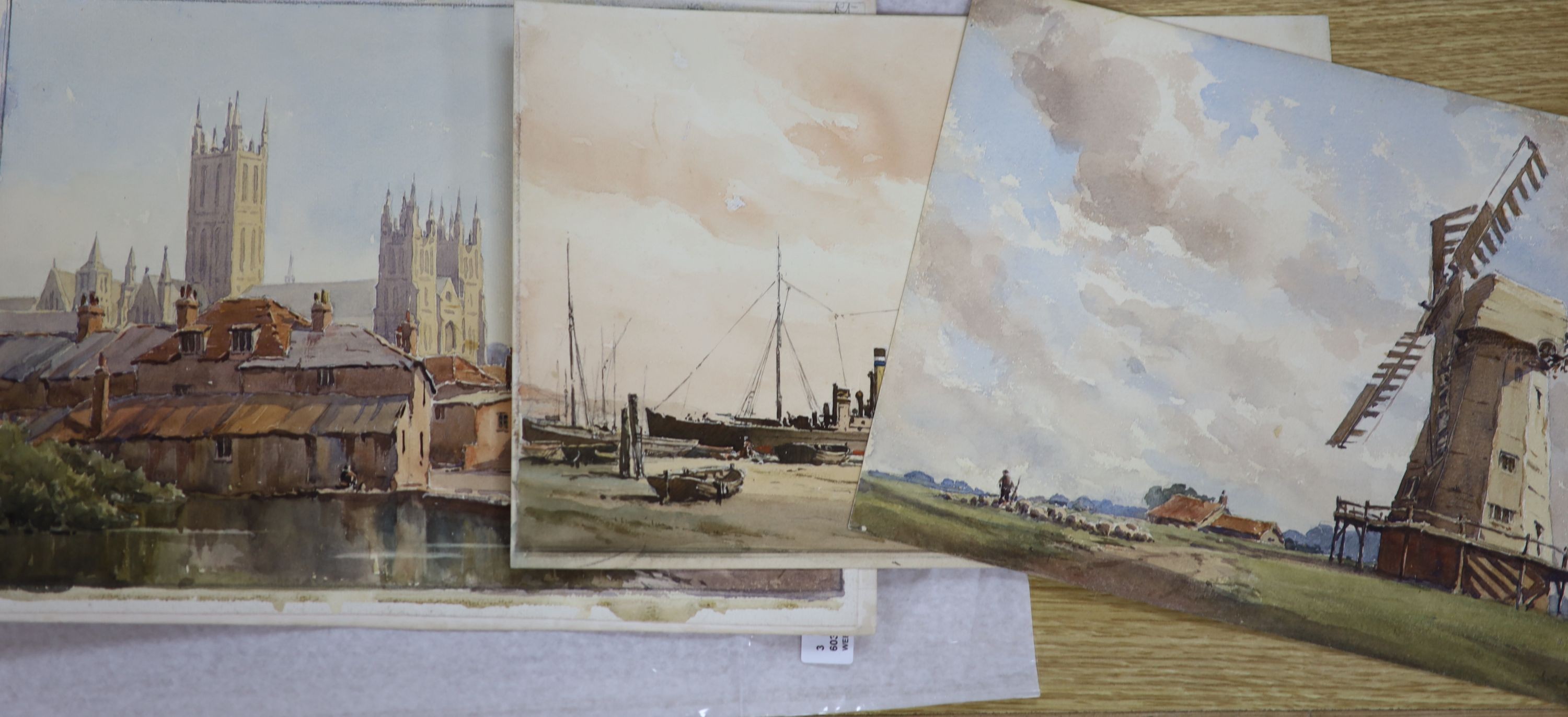 John Christopher Temple Willis R.I. (1900-1969), three watercolour views, signed                                                                                                                                            