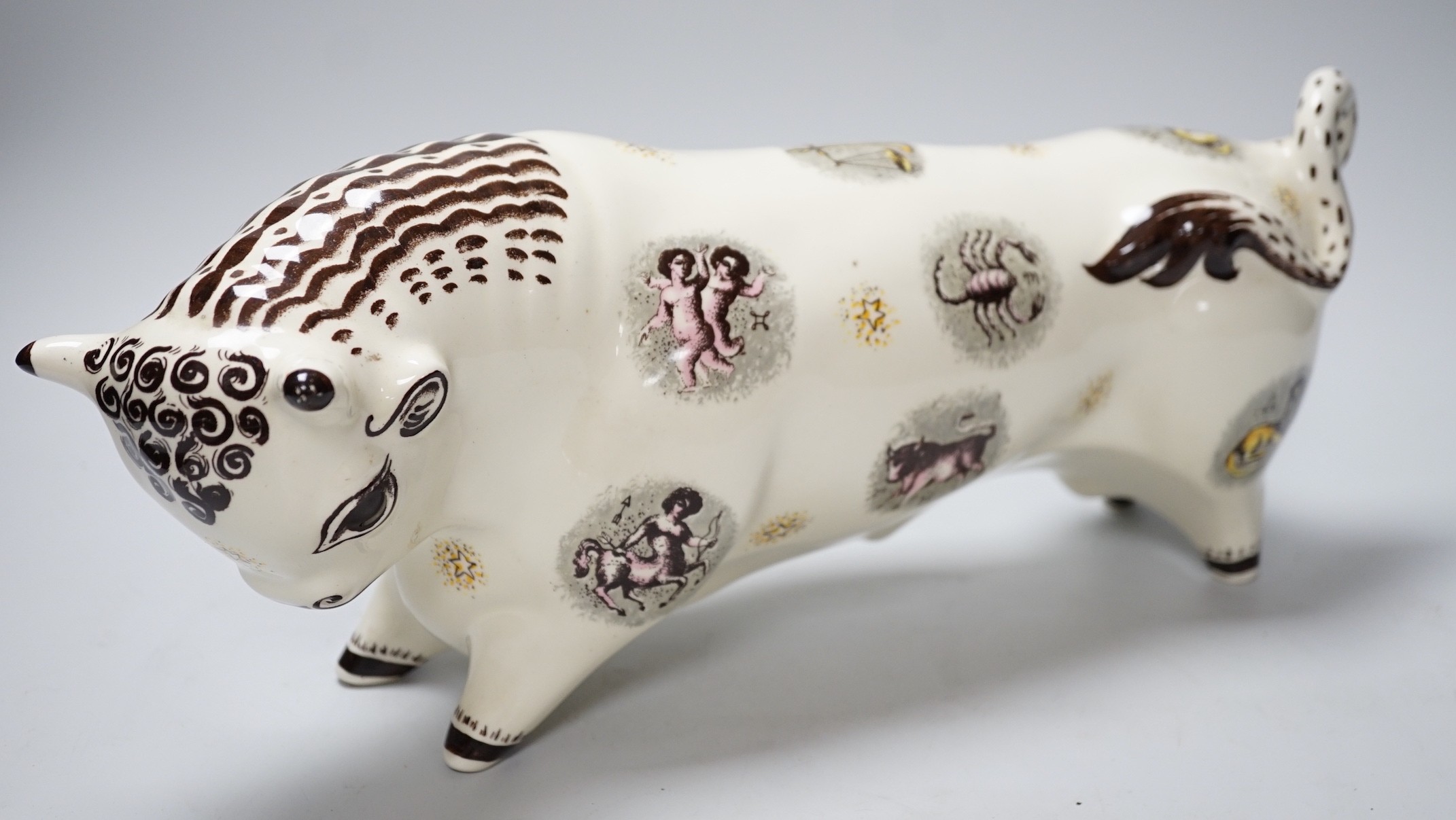 Arnold Machin for Wedgwood. A Zodiac bull, 39cm long                                                                                                                                                                        