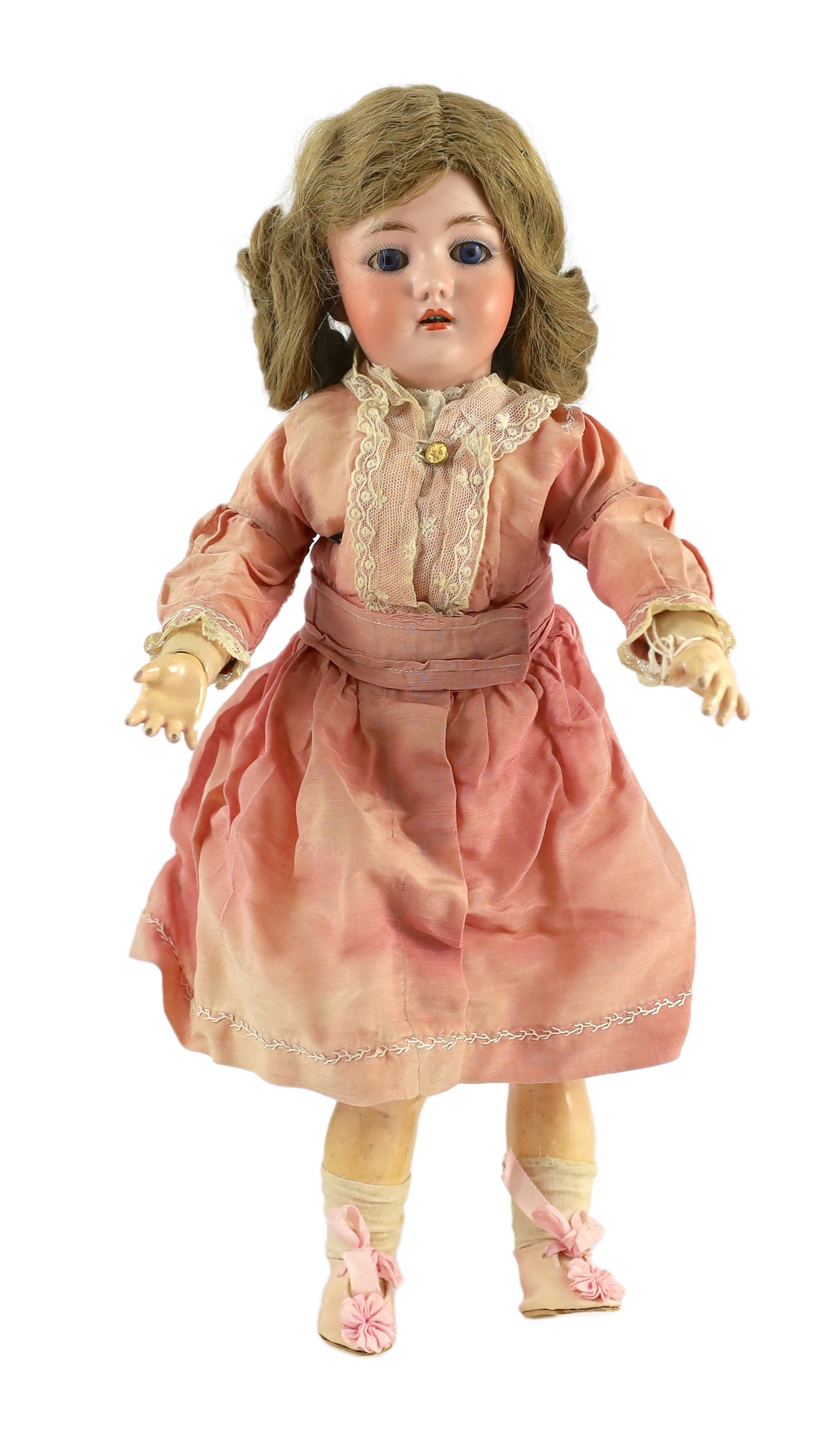 A Simon & Halbig S. & C. bisque doll, German, circa 1895, 17in.                                                                                                                                                             