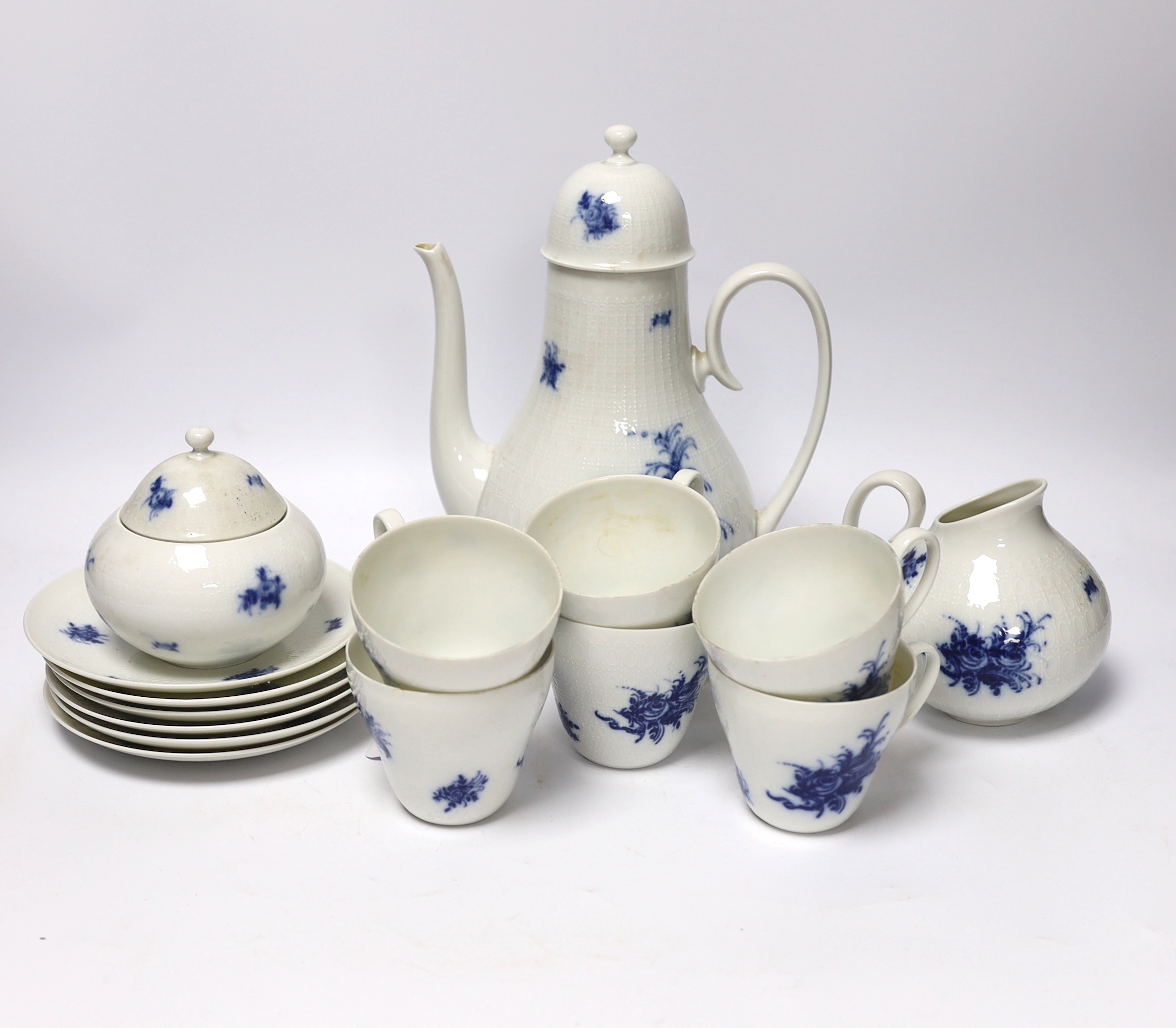 A Rosenthal blue and white coffee set                                                                                                                                                                                       
