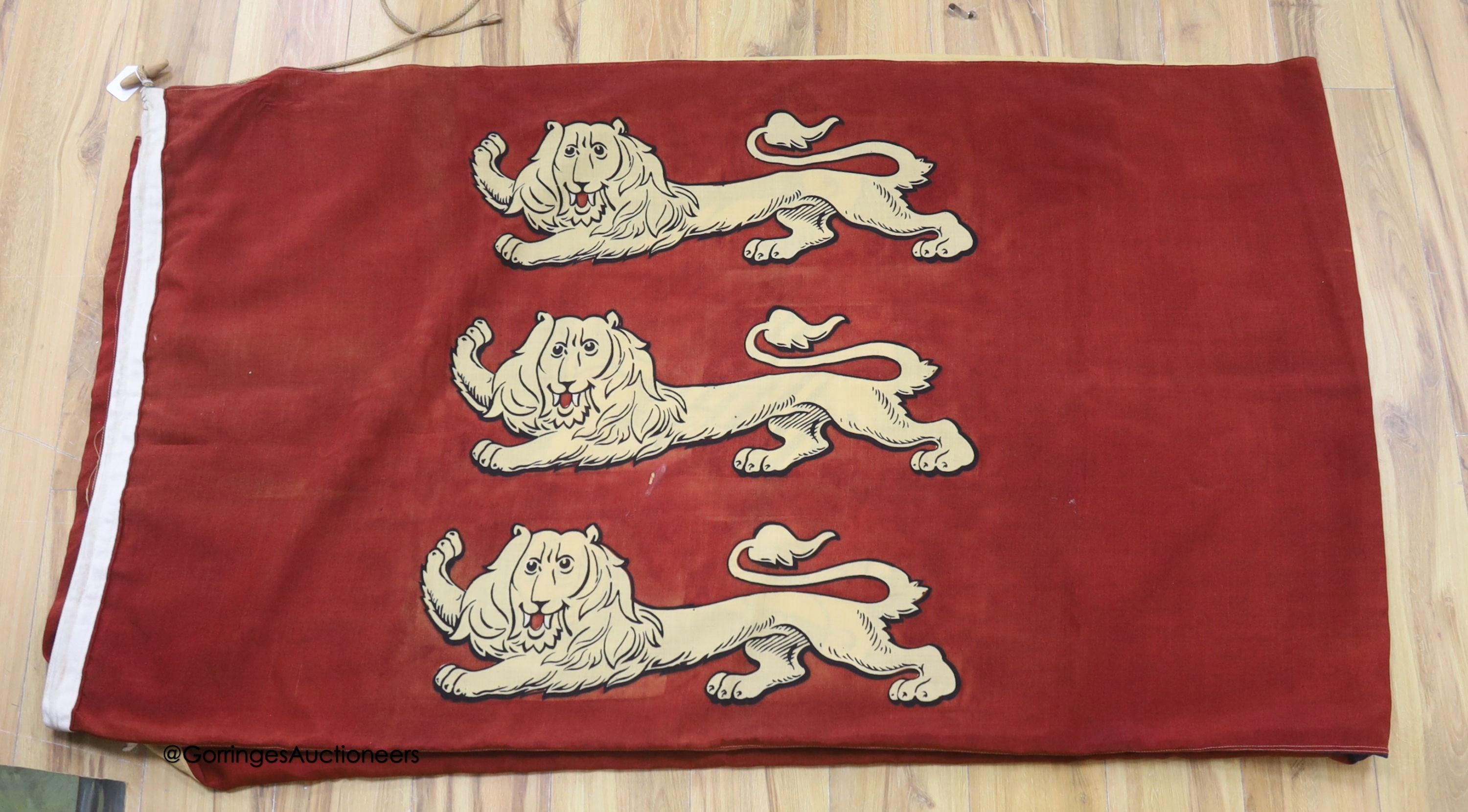 A large Royal Standard flag                                                                                                                                                                                                 