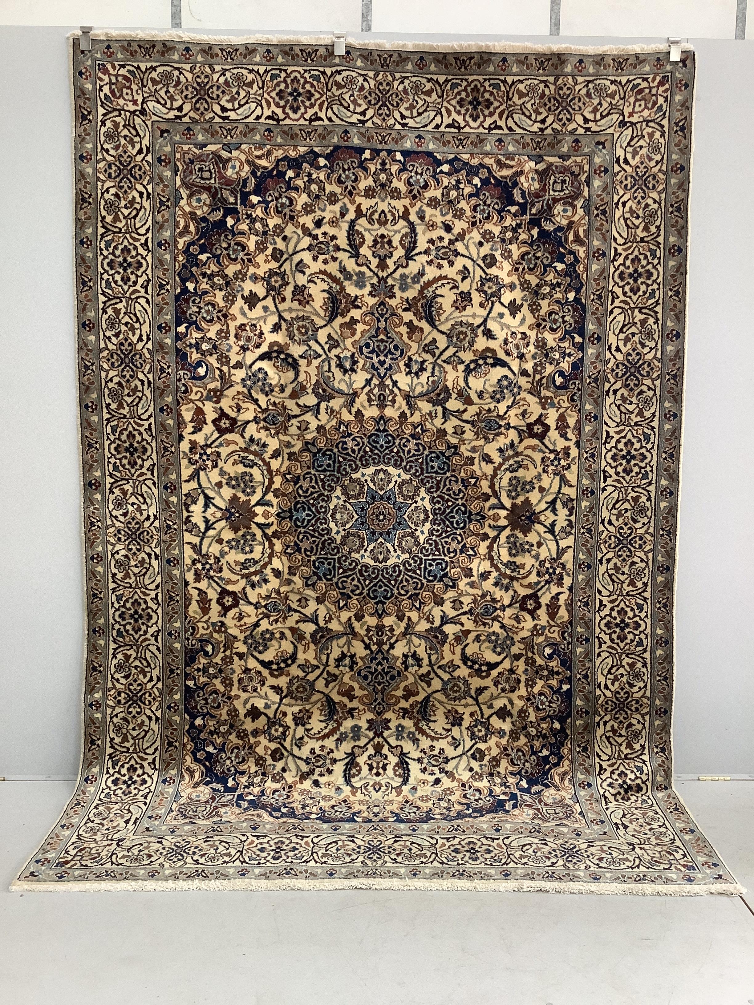 A fine Nain ivory ground carpet, 290 x 192cm                                                                                                                                                                                