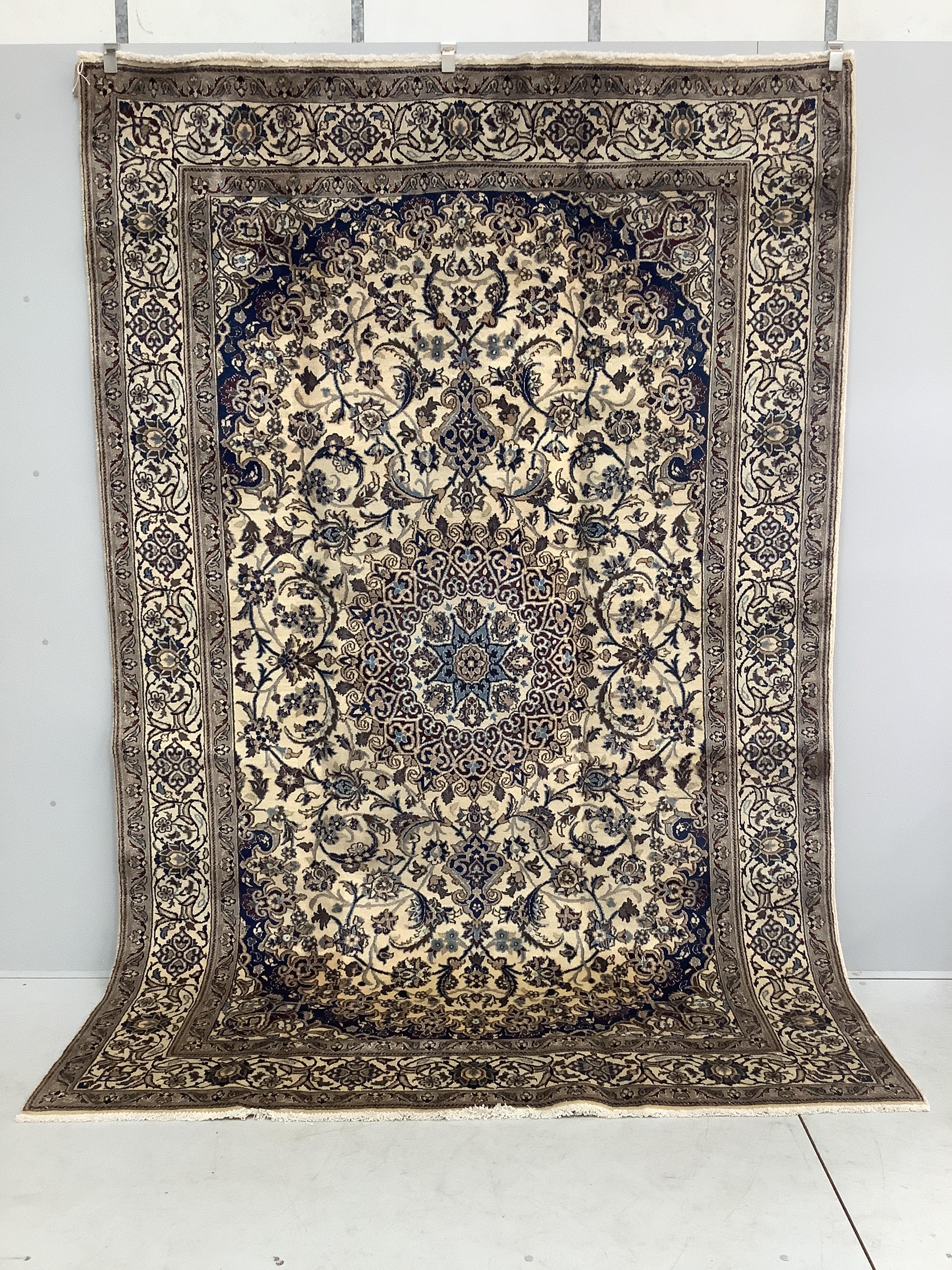 A fine Nain ivory ground carpet, 290 x 191cm                                                                                                                                                                                