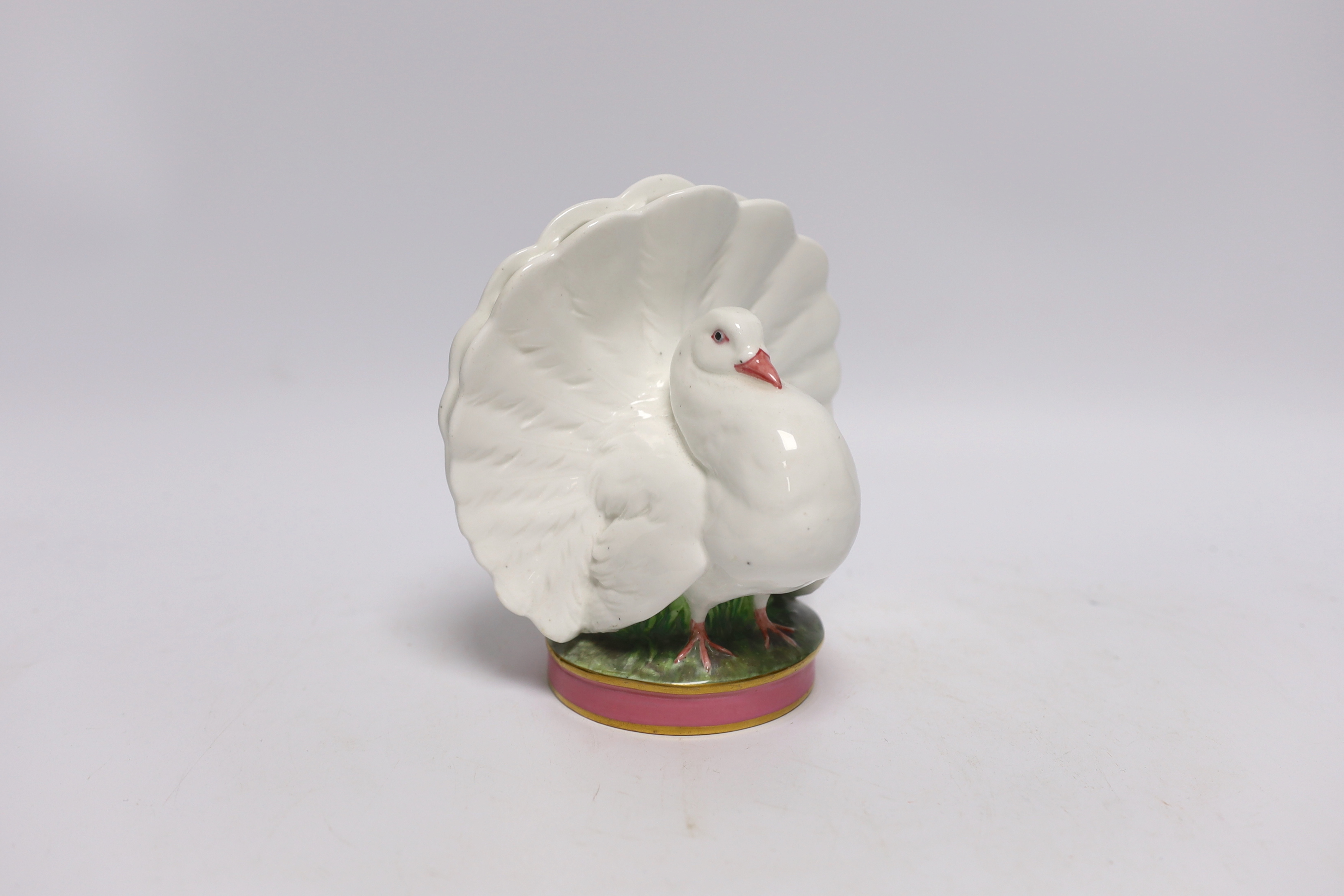 A Victorian Minton model of a fantail dove, 15cm                                                                                                                                                                            