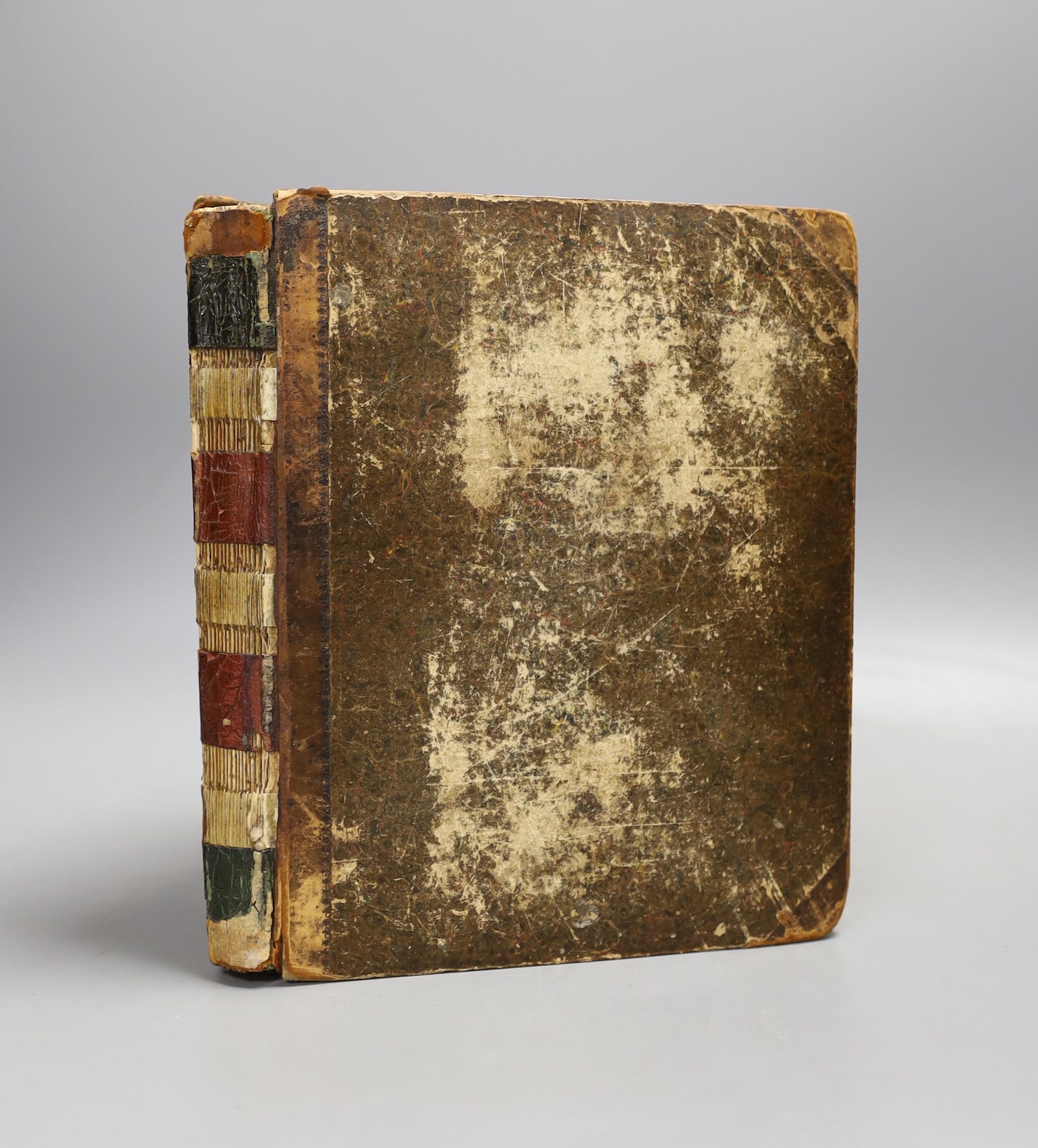 A late 19th/early 20th century hand written recipe book in leather binding                                                                                                                                                  