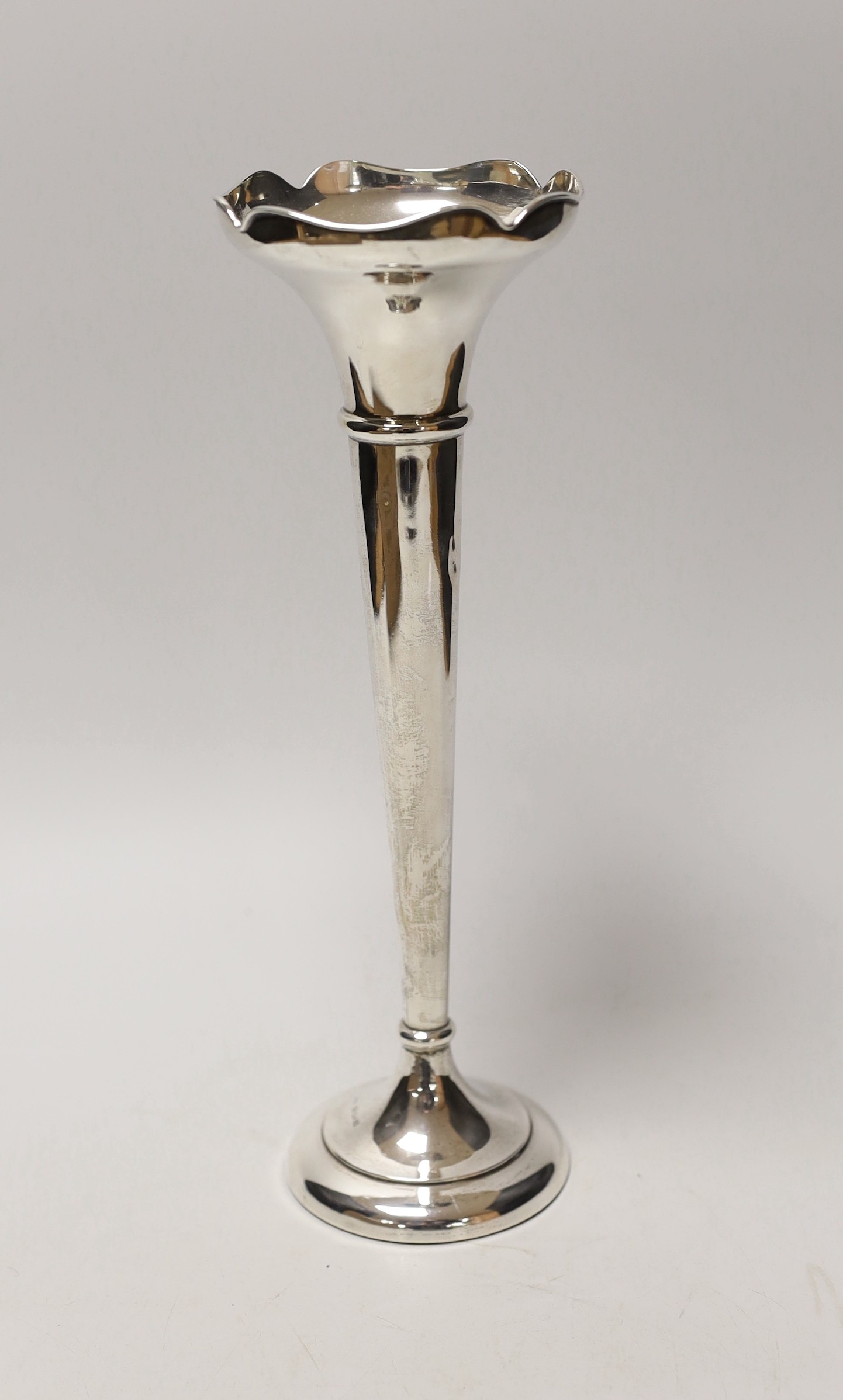 A George V silver mounted specimen vase, Birmingham, 1919, 27.7cm.                                                                                                                                                          