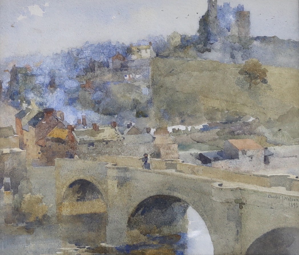 Charles John Watson (1846-1927), watercolour, 'Richmond Yorks, signed and dated 1898, 24 x 27 cm.                                                                                                                           