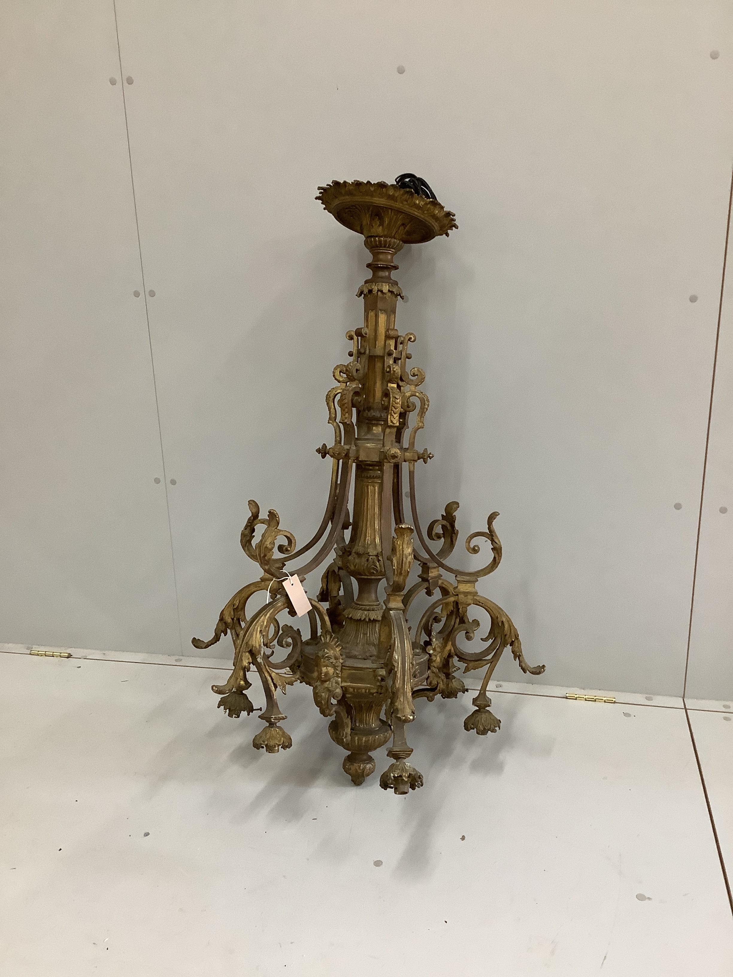 A large French ormolu electrolier, height 116cm                                                                                                                                                                             