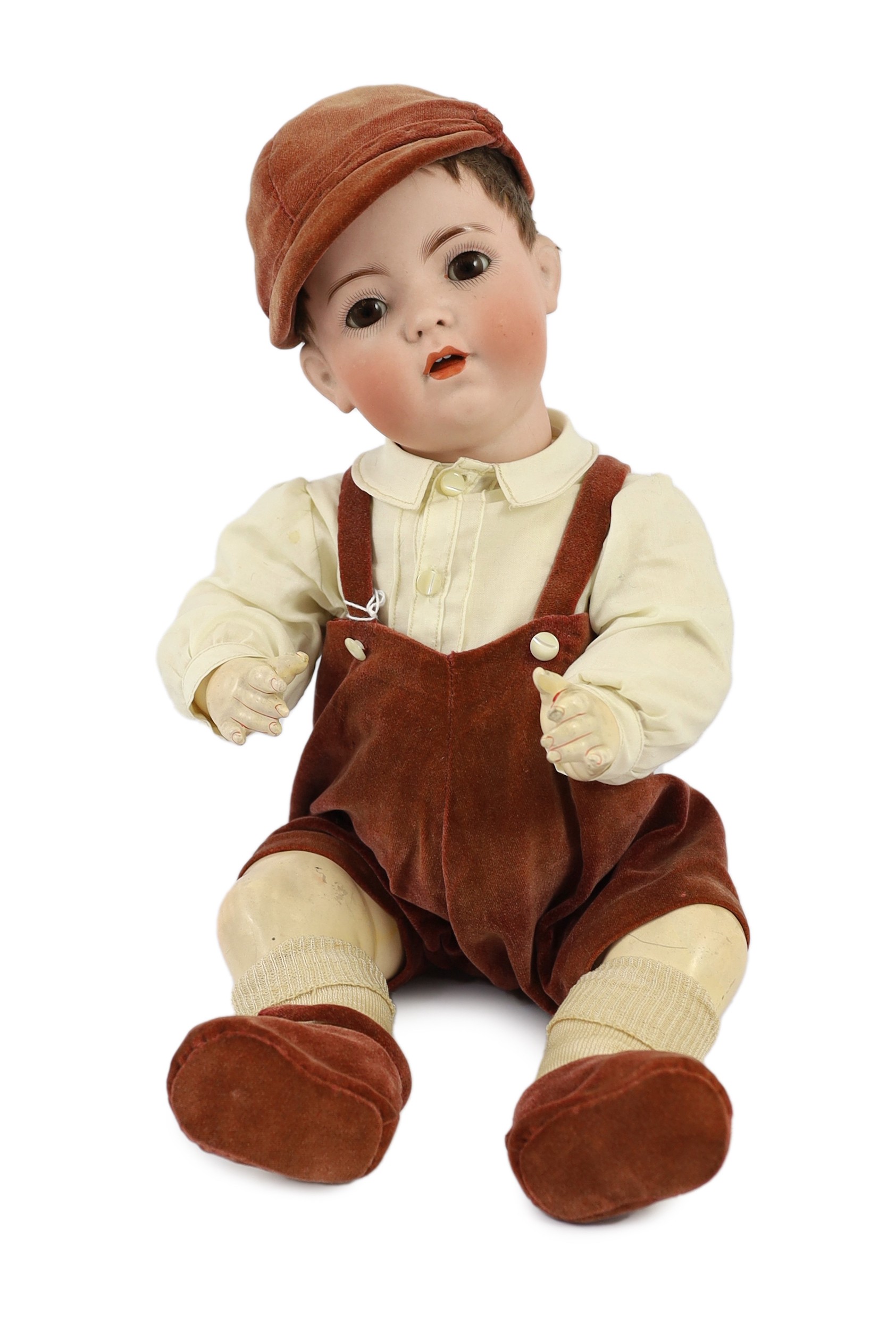 A Simon & Halbig for Franz Schmidt bisque character doll, German, circa 1912, 17in.                                                                                                                                         