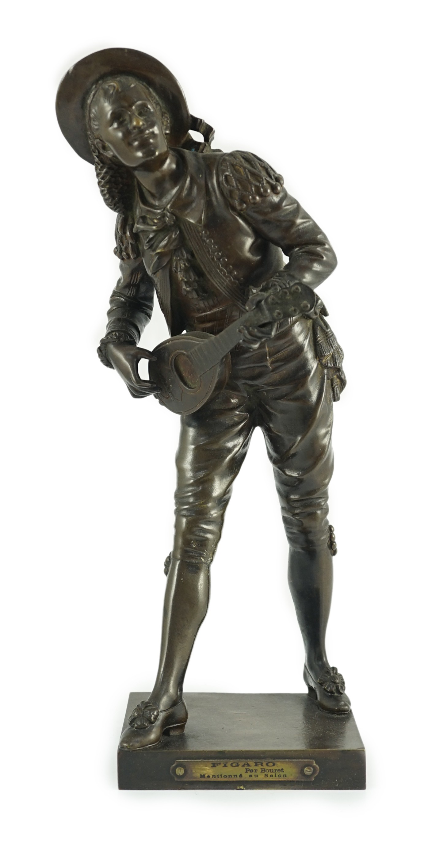 Eutrope Bouret (French, 1833-1906). A bronze figure of 'Figaro', 36cm high                                                                                                                                                  