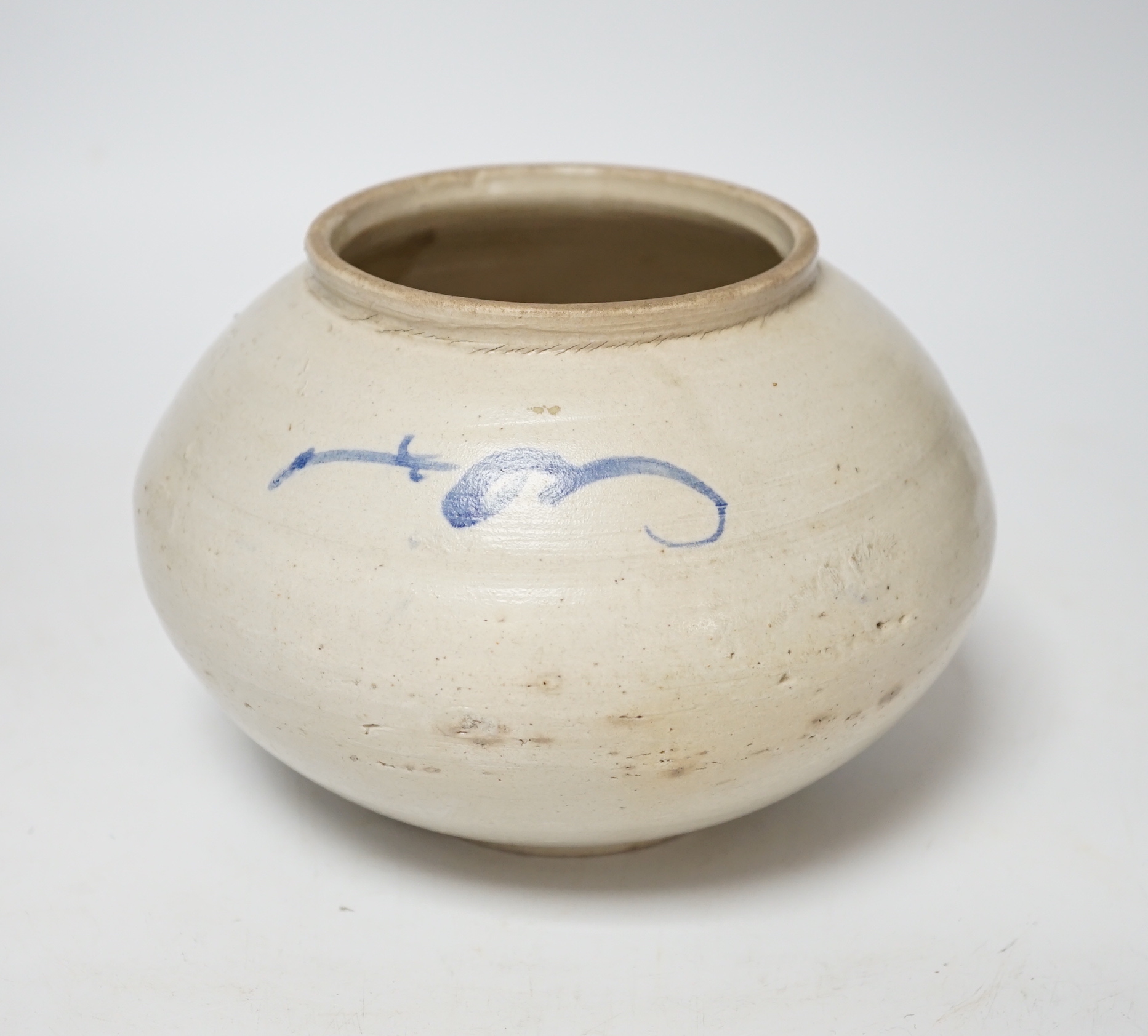 A 19th century Korean blue and white jar, 13cm high                                                                                                                                                                         