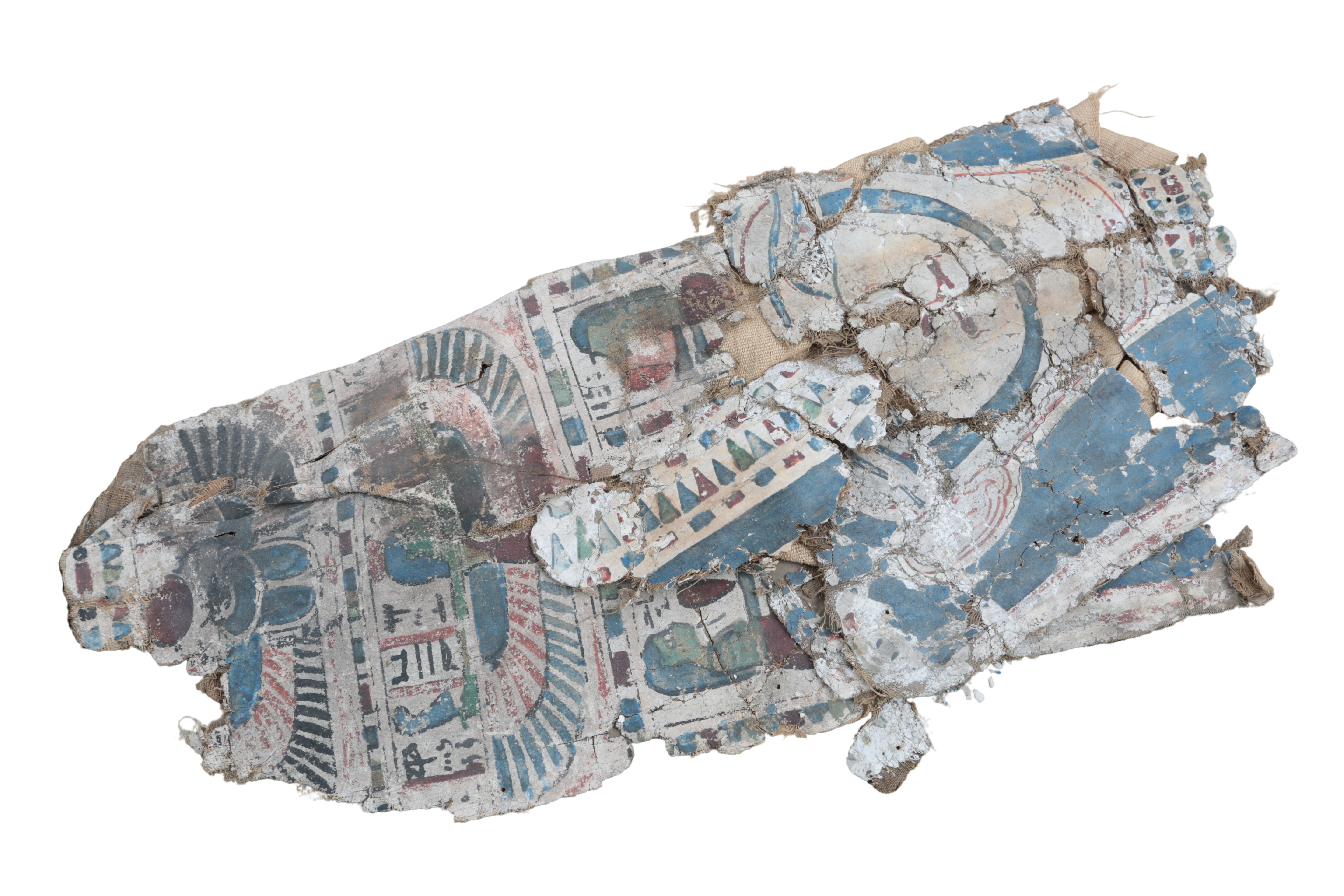 Ancient Egyptian Mummy cartonnage and wrapping fragments