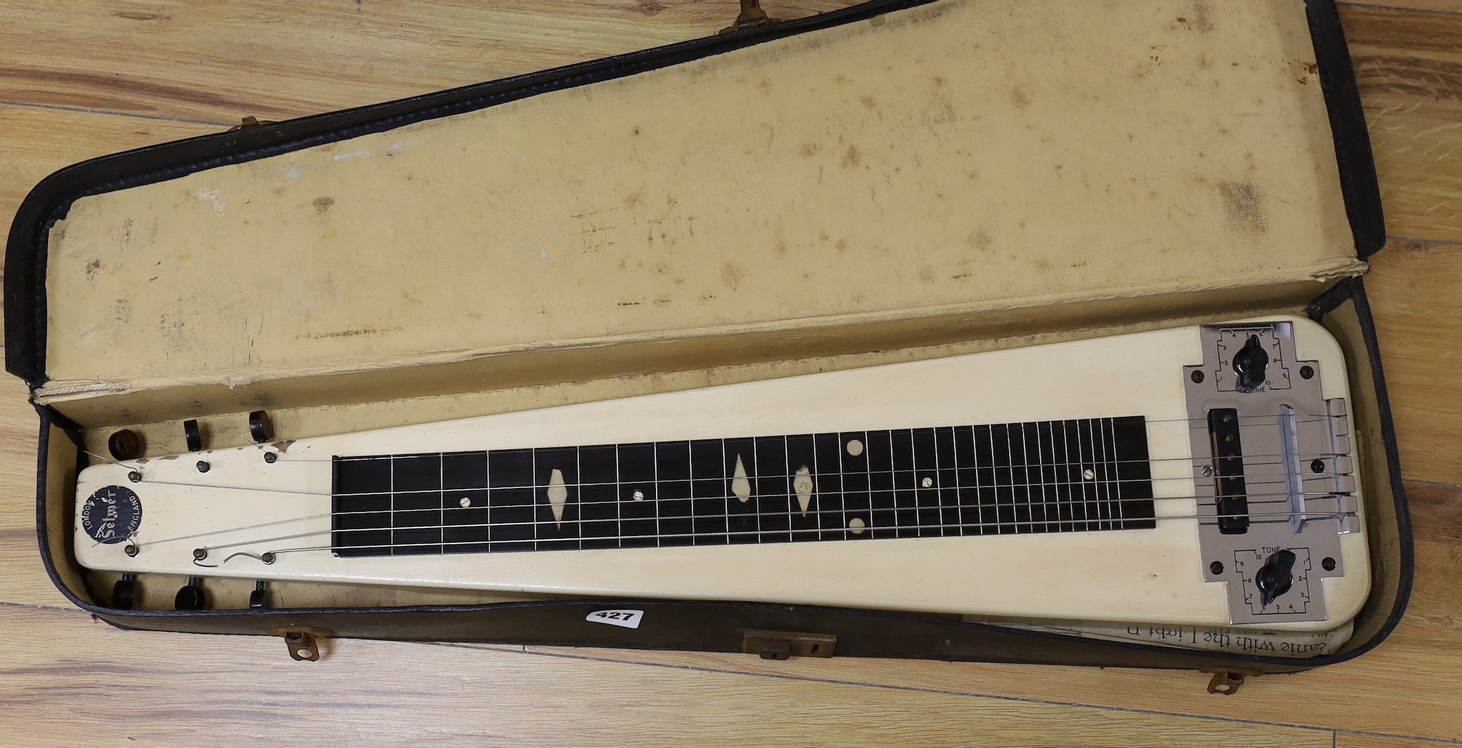 A Selmer electric lap steel guitar, 76cms long                                                                                                                                                                              