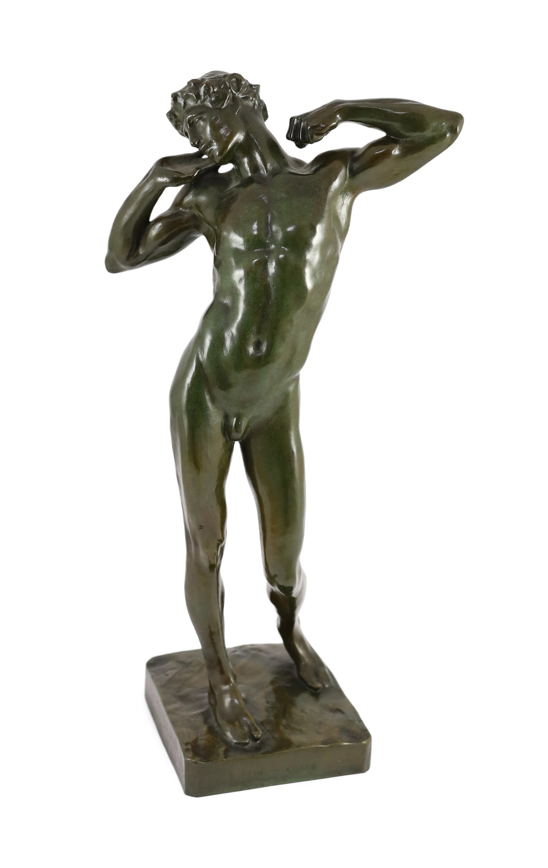 After Lord Frederick Leighton (English, 1830-1896), bronze, The Sluggard, height 51cm                                                                                                                                       
