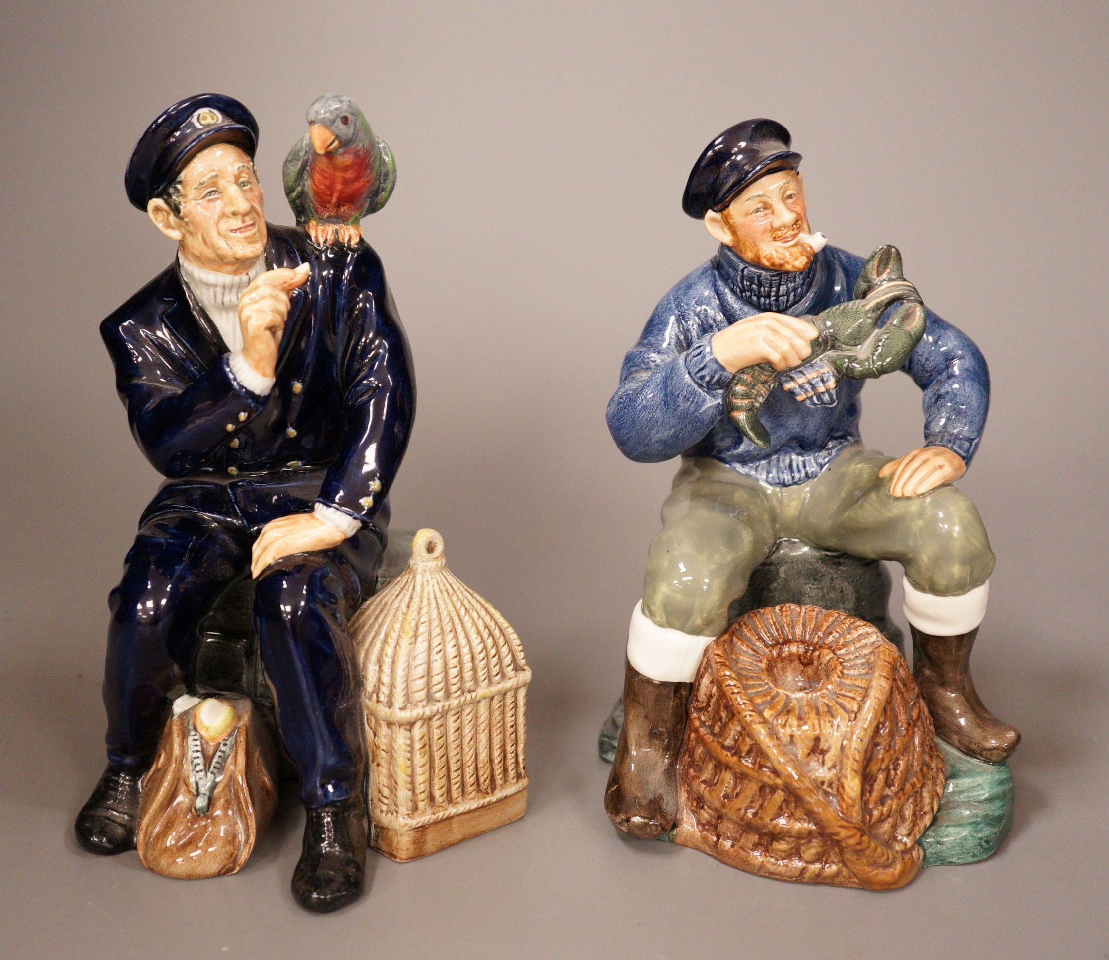 Two Doulton figures - The Lobster Man HN 2317 and Shore Leave HN 2254                                                                                                                                                       