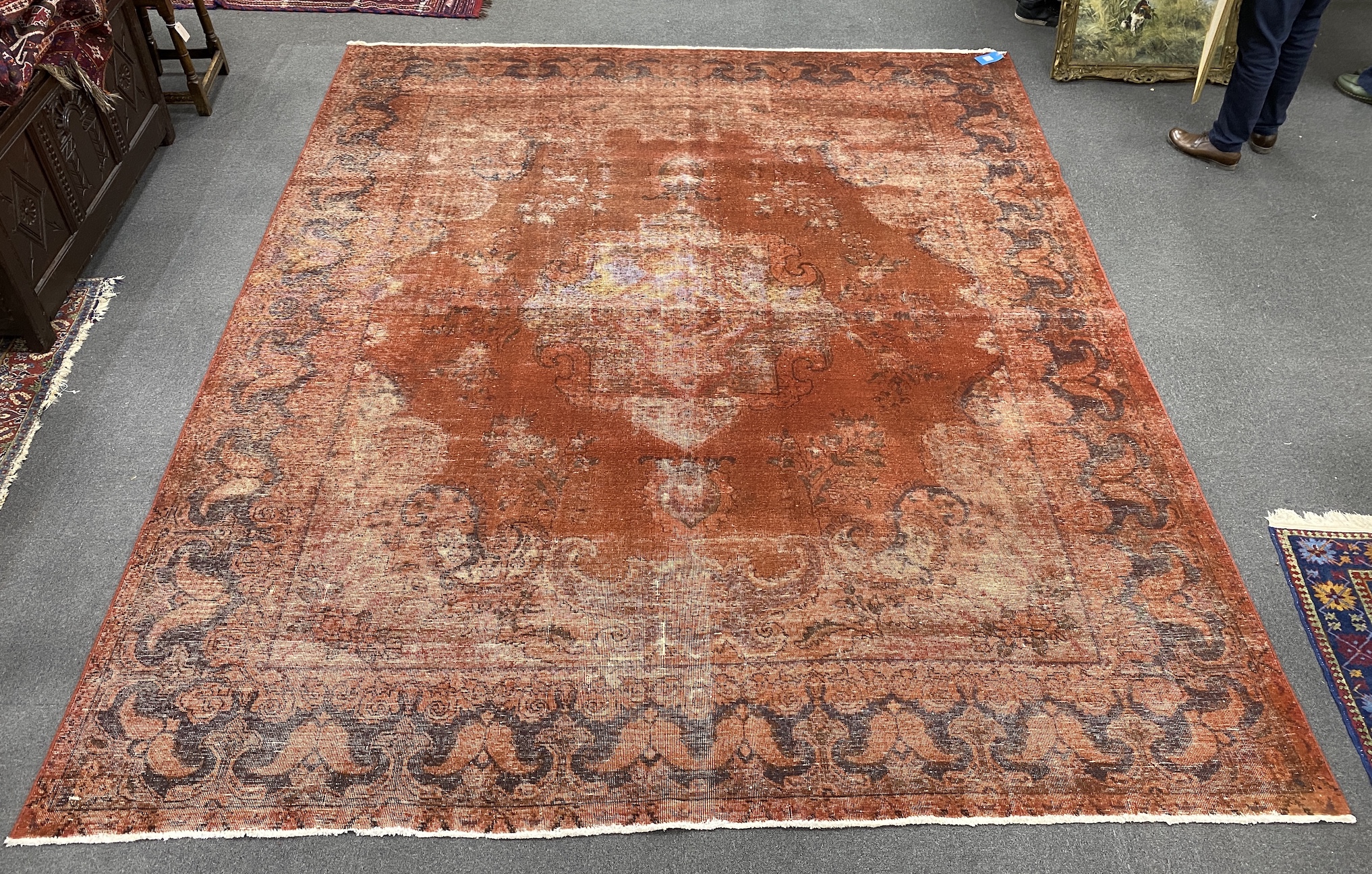 A red ground carpet, 360 x 298cm                                                                                                                                                                                            