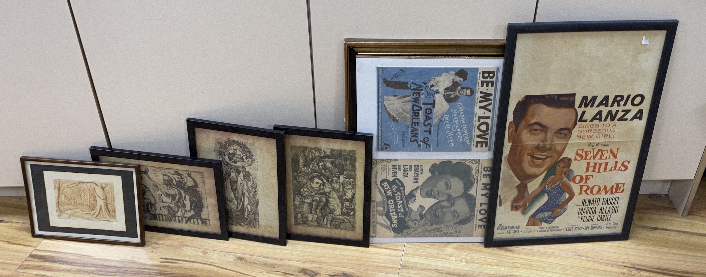 A quantity of prints and posters etc                                                                                                                                                                                        