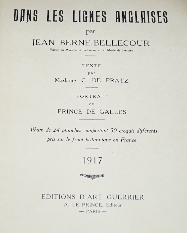Berne-Bellecour, J. - Dans les Lignes Anglaises, signed limited edition no.31, in original folio case                                                                                                                       