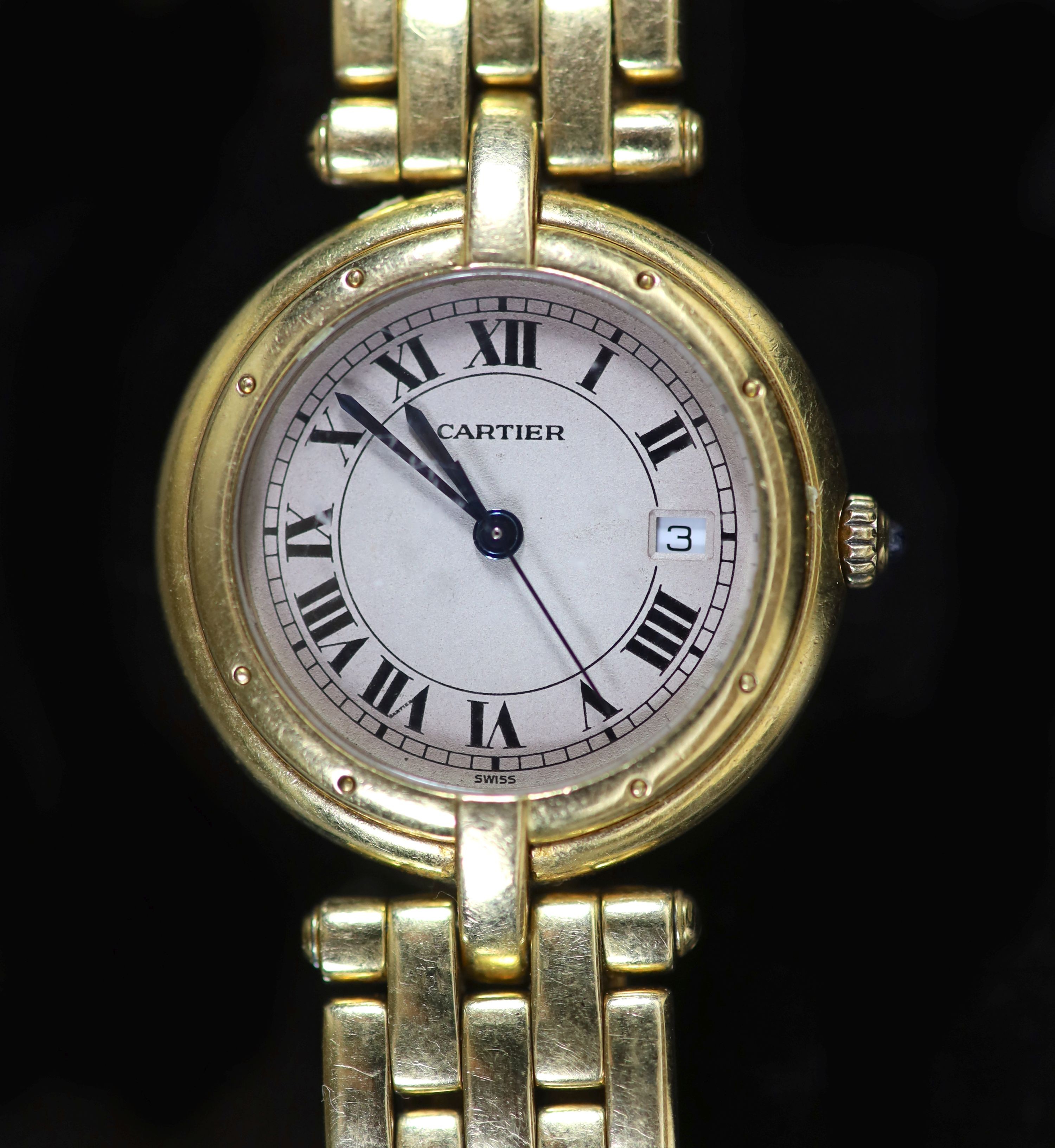 An 18ct gold Cartier Panthere Vendome quartz wrist watch                                                                                                                                                                    