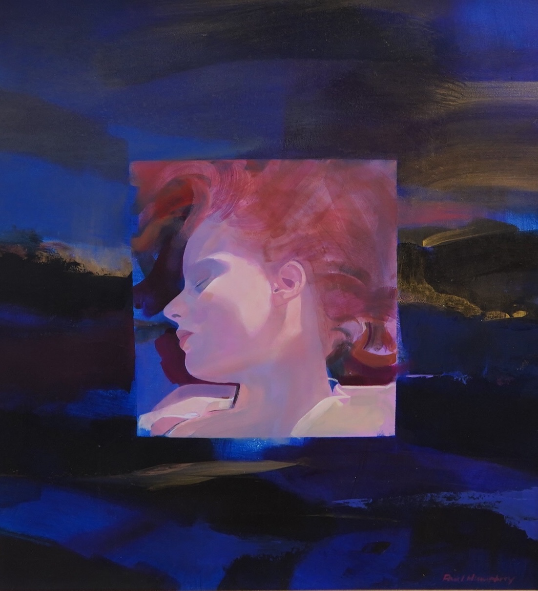 Paul Humphrey, Contemporary oil on board, Abstract composition, Study of a woman, signed, 64 x 58cm. Condition - good                                                                                                       