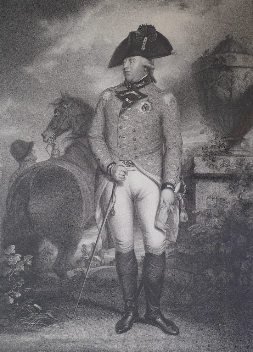 Benjamin Smith after Sir William Beechey RA, His Most Gracious Majesty King George III, stipple engraving, 59 x 40cm                                                                                                        