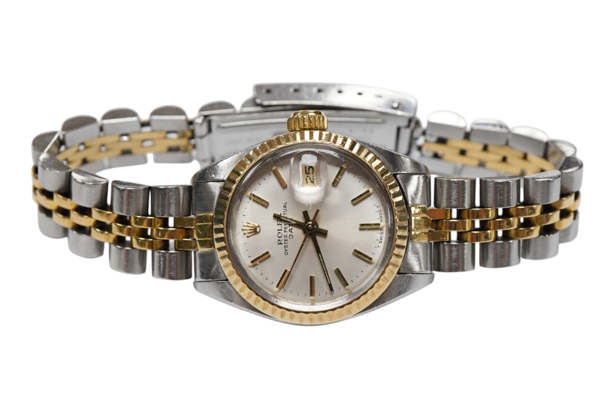 A lady's early 1980's steel and gold Rolex Oyster Perpetual Date wrist ...