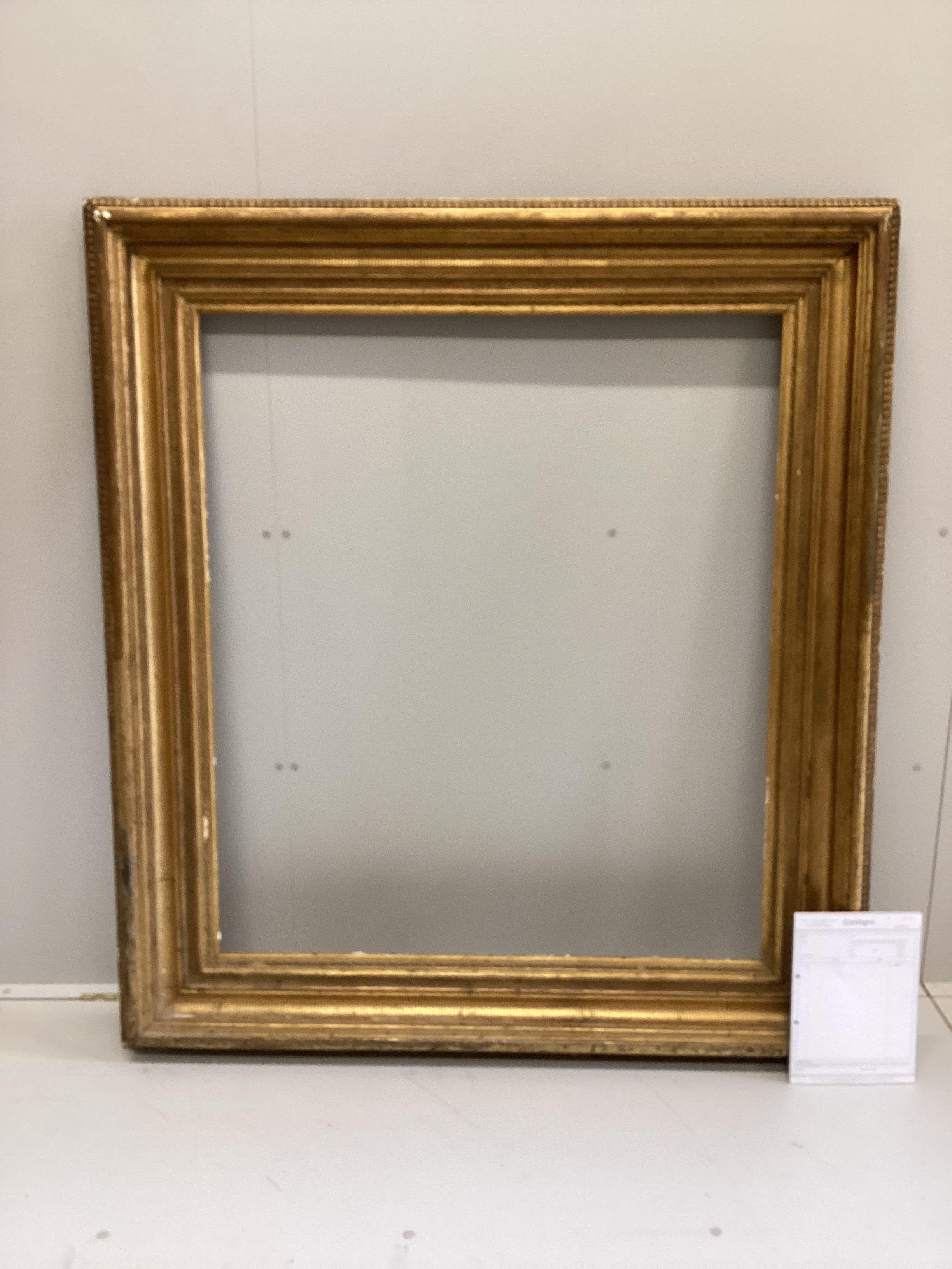 A large 19th century rectangular giltwood and composition picture frame, width 130cm, height 144cm                                                                                                                          