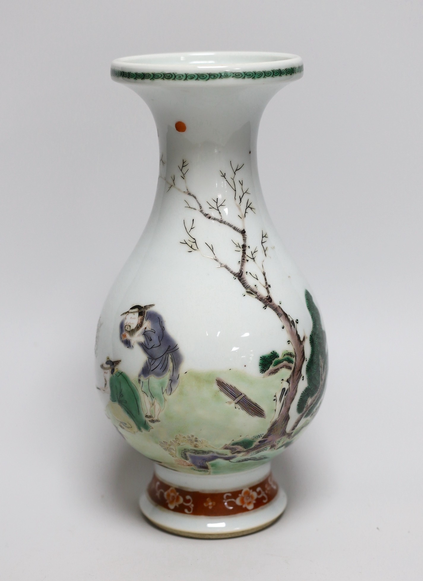 A Chinese ‘fishing’ vase, 23cm                                                                                                                                                                                              