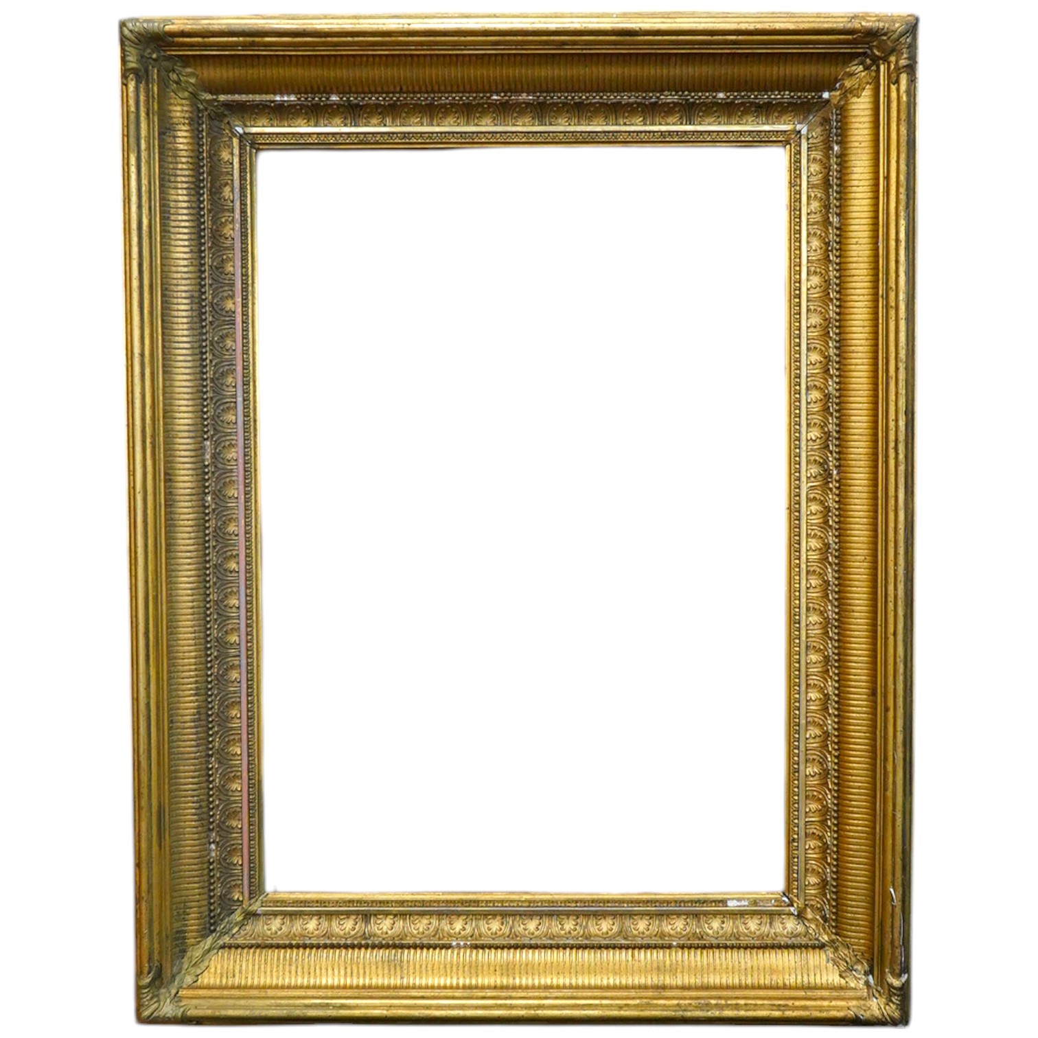 A 19th century gilt picture frame, aperture size, 48 x 68cm. Condition - fair                                                                                                                                               