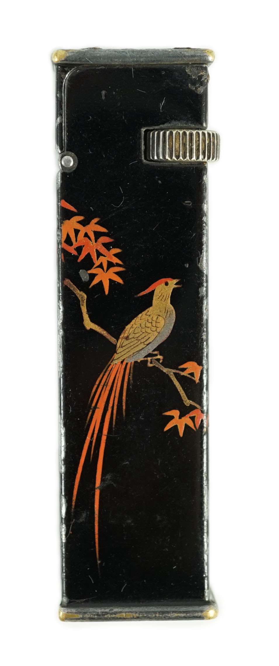 A Dunhill Namiki maki-e (lacquer) tallboy lighter, c.1930, 6.4 cm high                                                                                                                                                      
