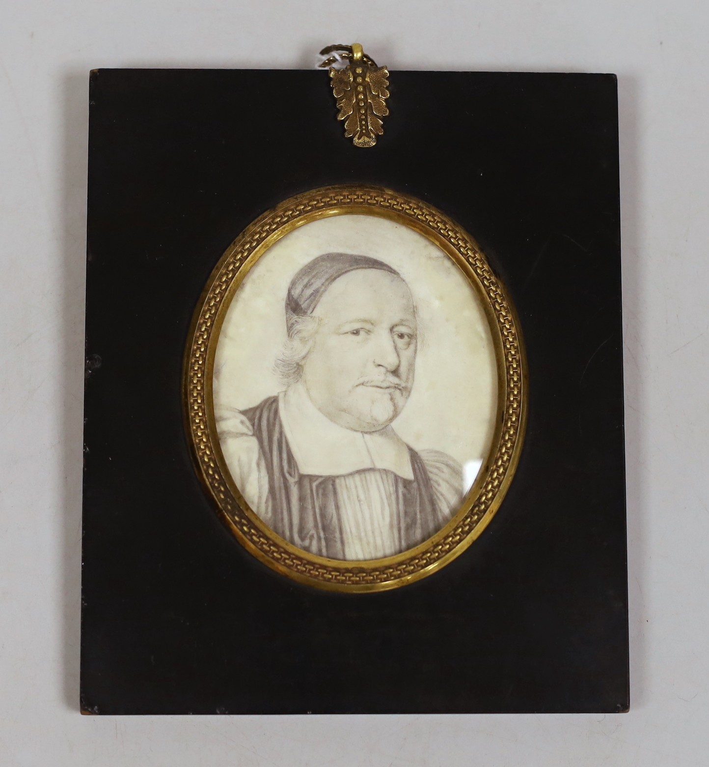 David Loggan (1634-1692), portrait miniature on vellum, John Dolben, who was Archbishop of York, inscribed to reverse, 8 x 6cm                                                                                              