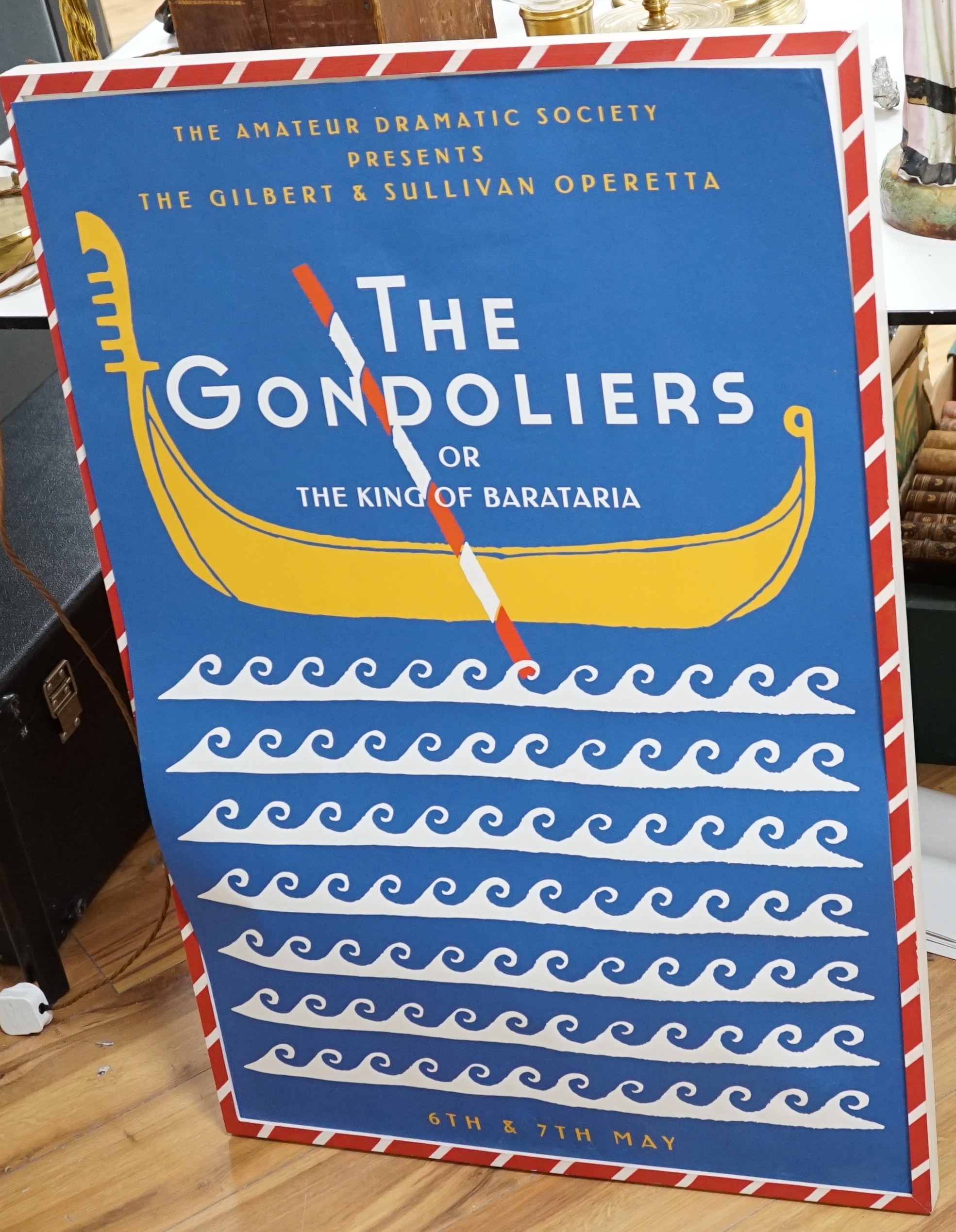 An Amateur Dramatic Society poster of Gilbert and Sullivan’s The Gondoliers, 63cms wide, 94cms high (including frame)                                                                                                       