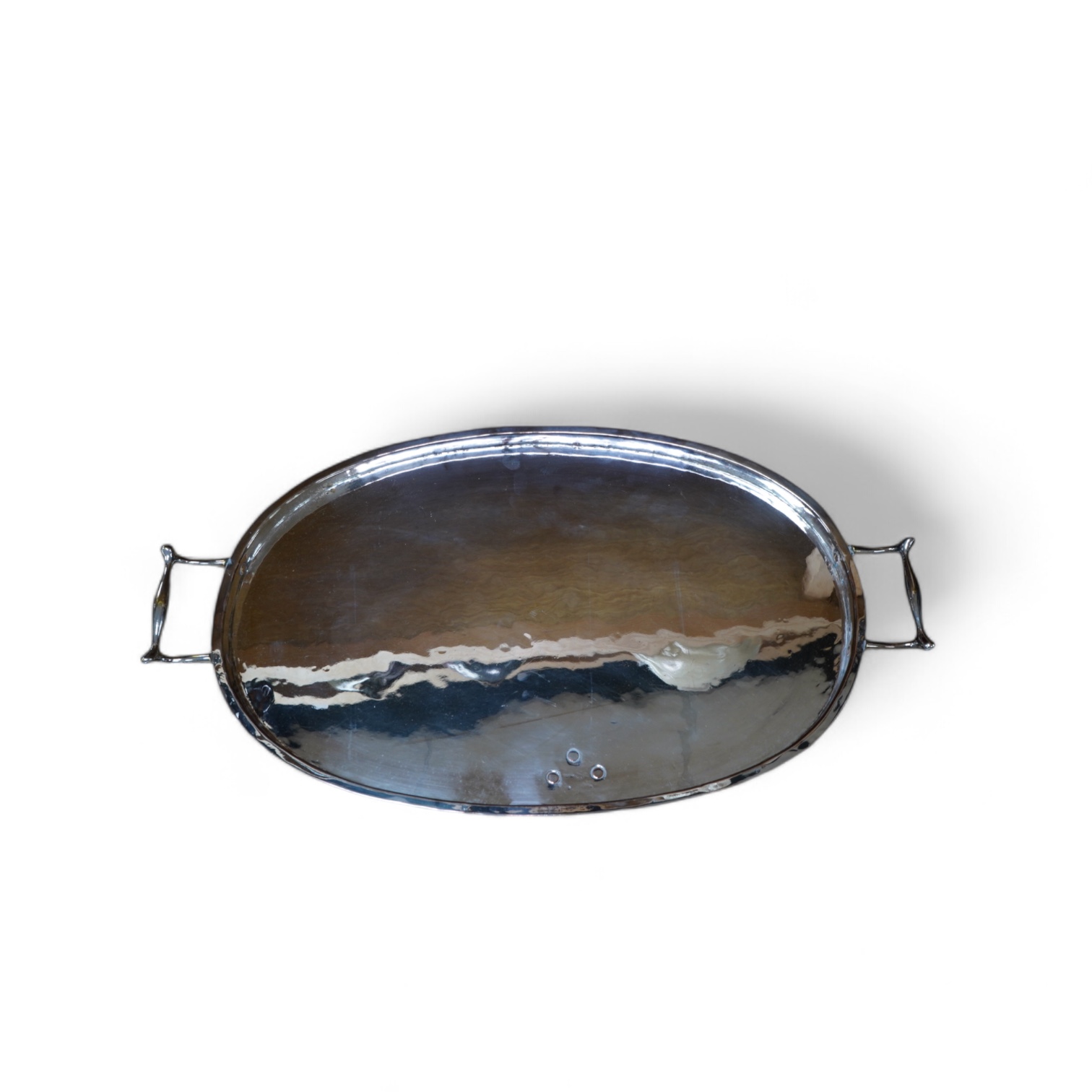 An Edwardian plated oval tray, 58.5cm. Condition - fair                                                                                                                                                                     