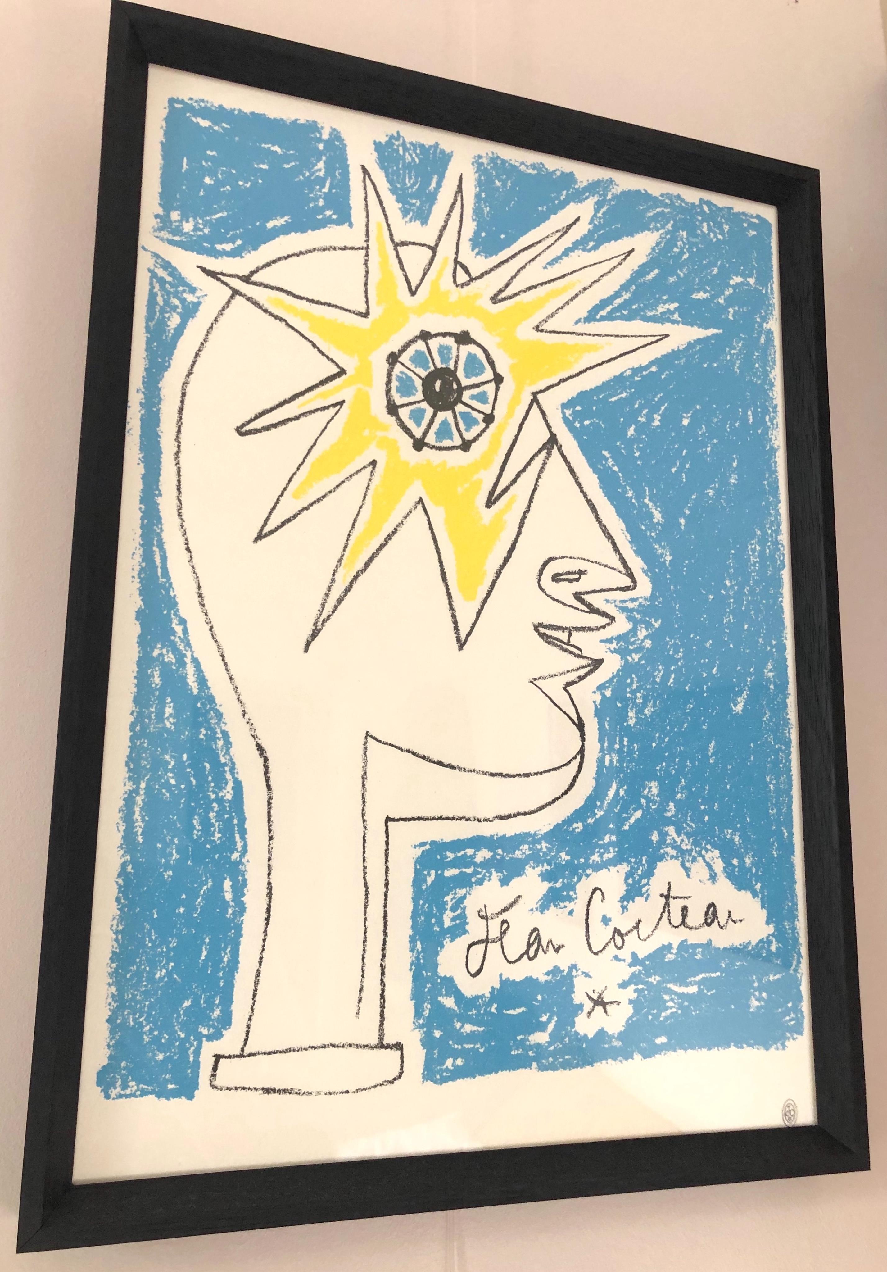 Jean Cocteau (French, 1889-1963), colour lithograph on wove paper, 'Le Profil, Oeil à L'Etoile', un-numbered edition of 200, dated 1960, unsigned, sheet, 49 x 35cm. Condition - good                                       