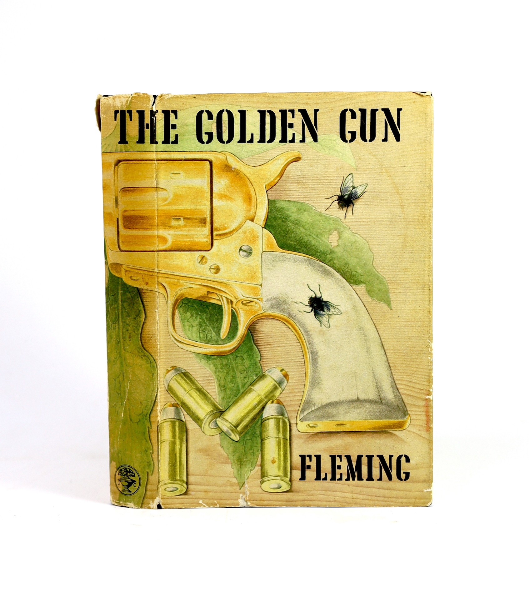 Fleming, Ian - The Man with the Golden Gun. First Edition. half title, publisher's black cloth, gilt-lettered on spine, in coloured pictorial d/wrapper, with the white and green patterned e/ps. Jonathan Cape, 1965       
