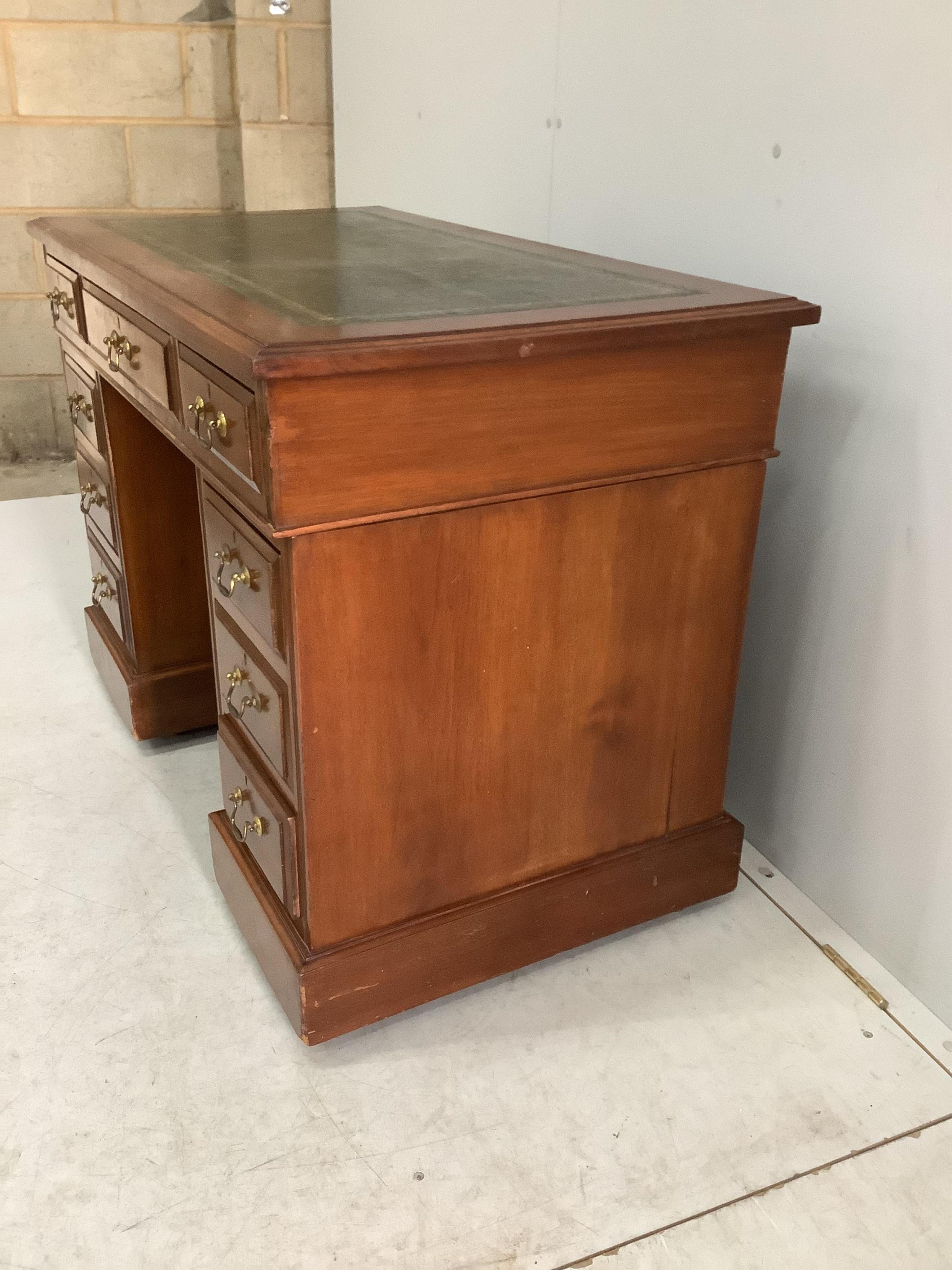 An early 20th century mahogany pedestal desk, width 106cm, depth 60cm ...