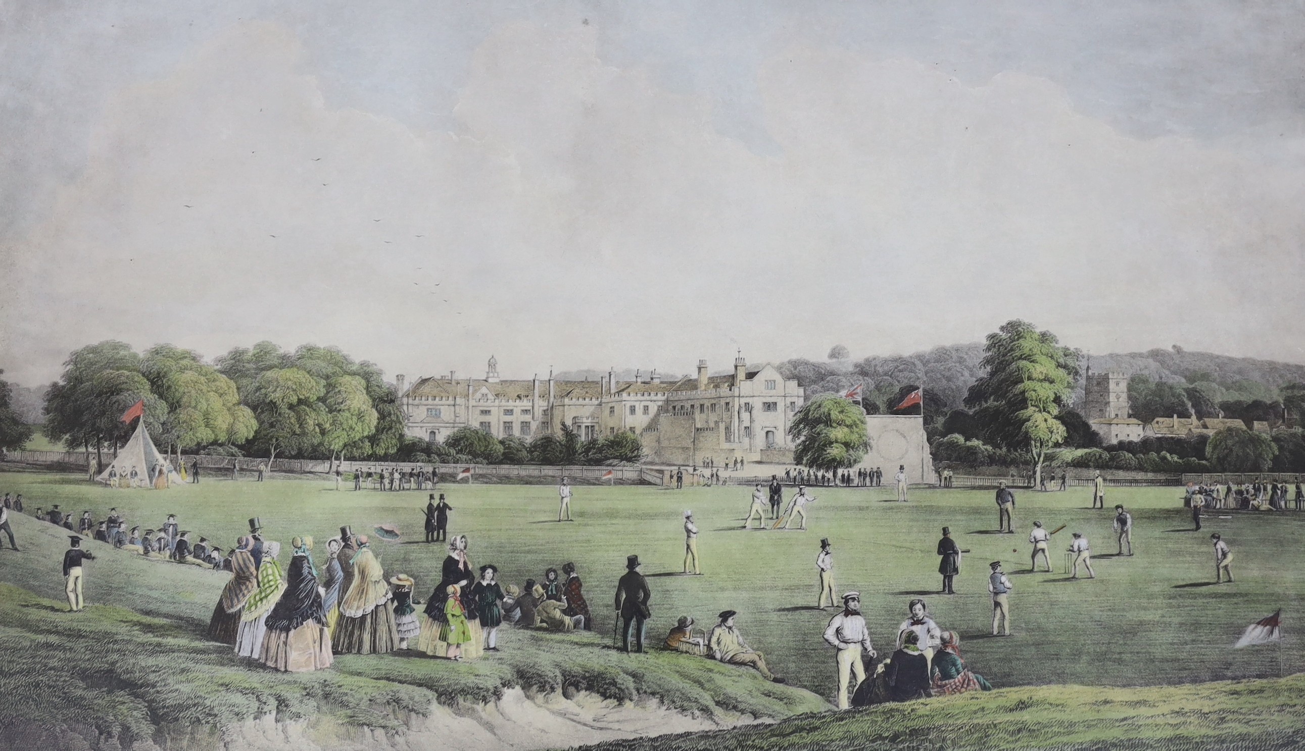 Walton after Dodd, colour print, 'The Cricket Match, Tonbridge School', overall 63 x 93cm                                                                                                                                   