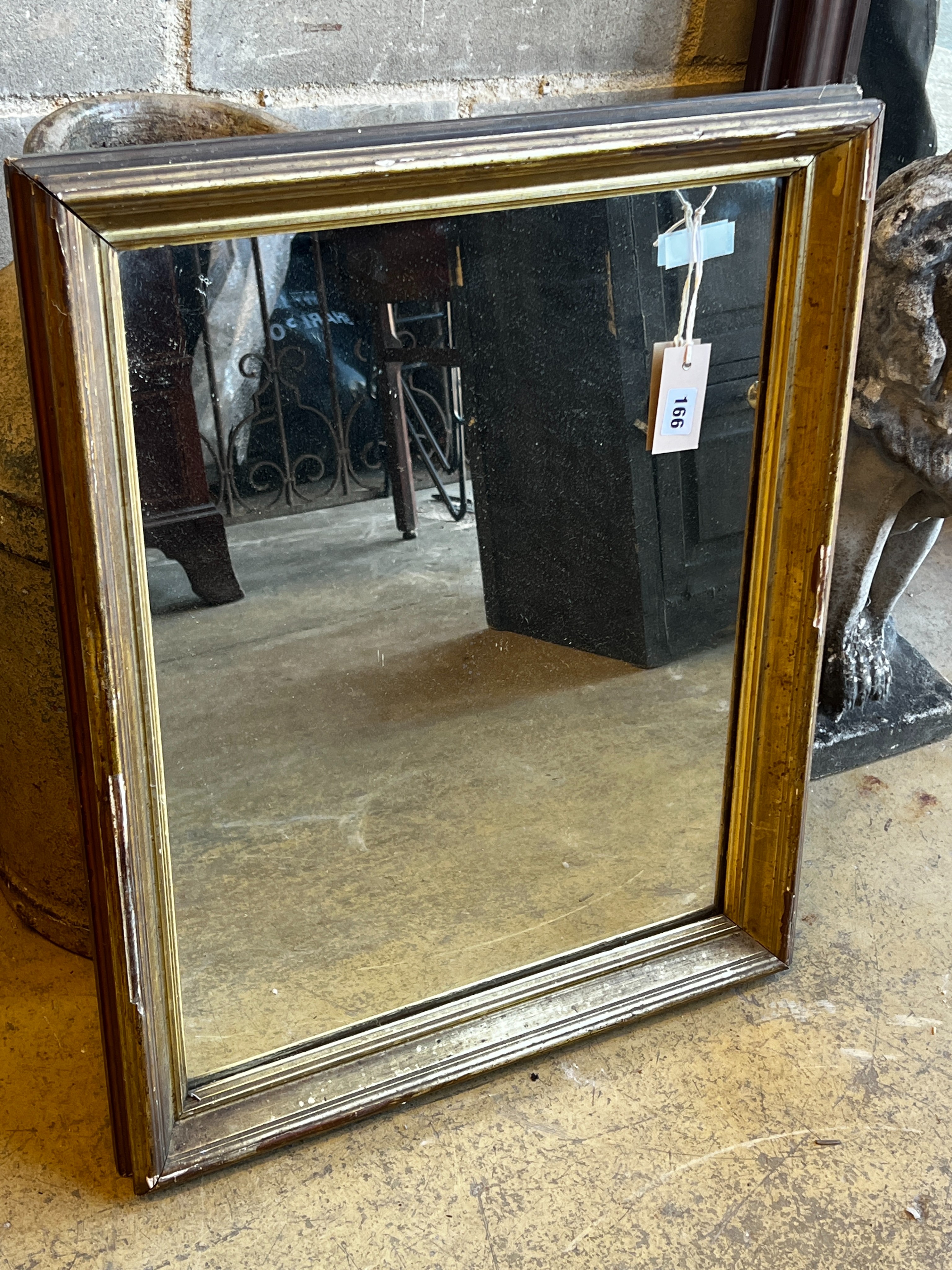 A 19th century rectangular gilt frame wall mirror, width 52cm, height 67cm                                                                                                                                                  