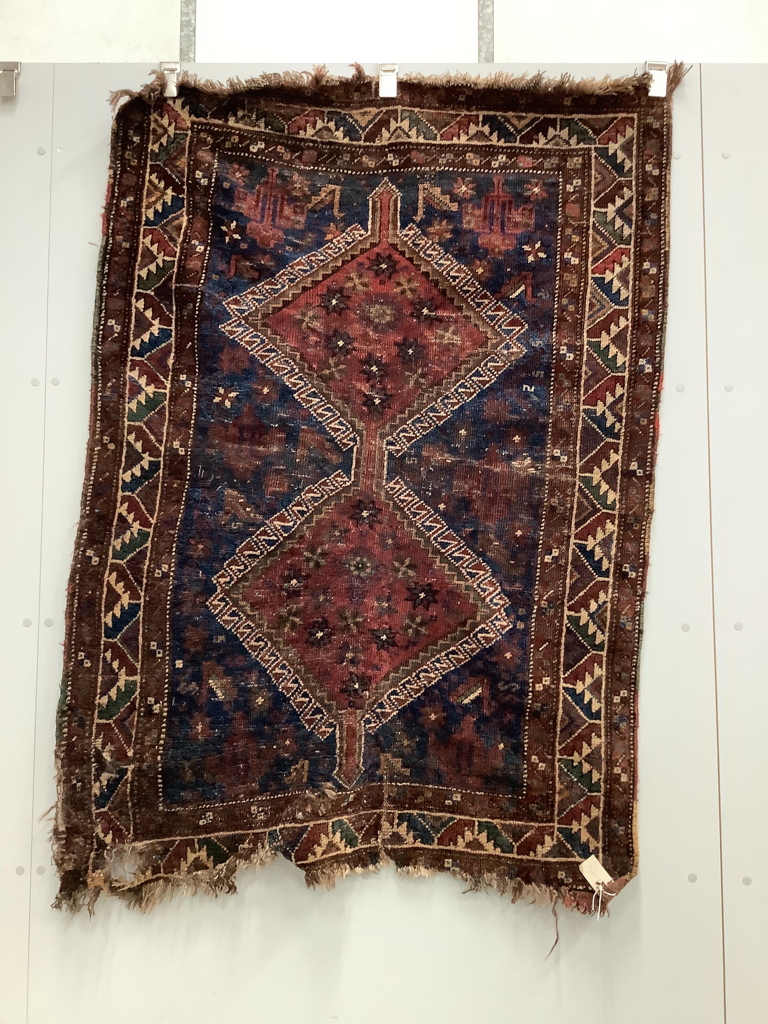 A Shiraz rug, 142 x 105cm                                                                                                                                                                                                   